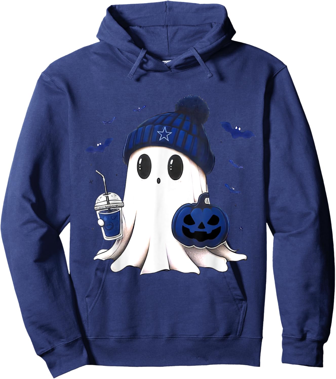 Vintage Dallas Ghost Halloween Men Kids Hoodie - Hoodie | Navy