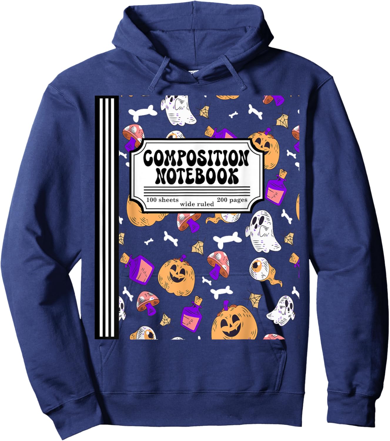 Composition Notebook Matching Halloween Costume For Teachers Hoodie - Hoodie | Navy