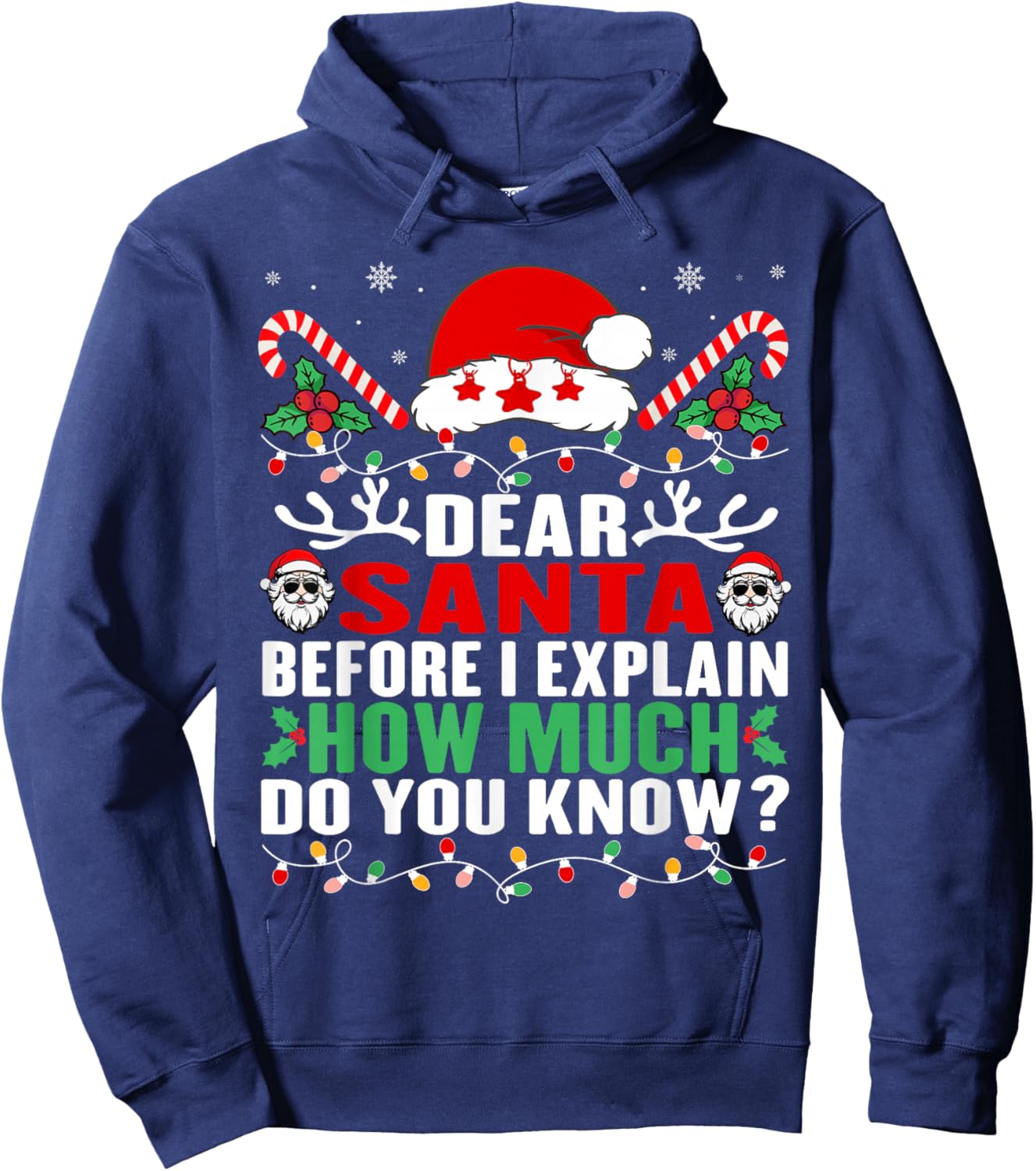 Funny Christmas Kids Adults Dear Santa I Can Explain Hoodie - Hoodie | Navy