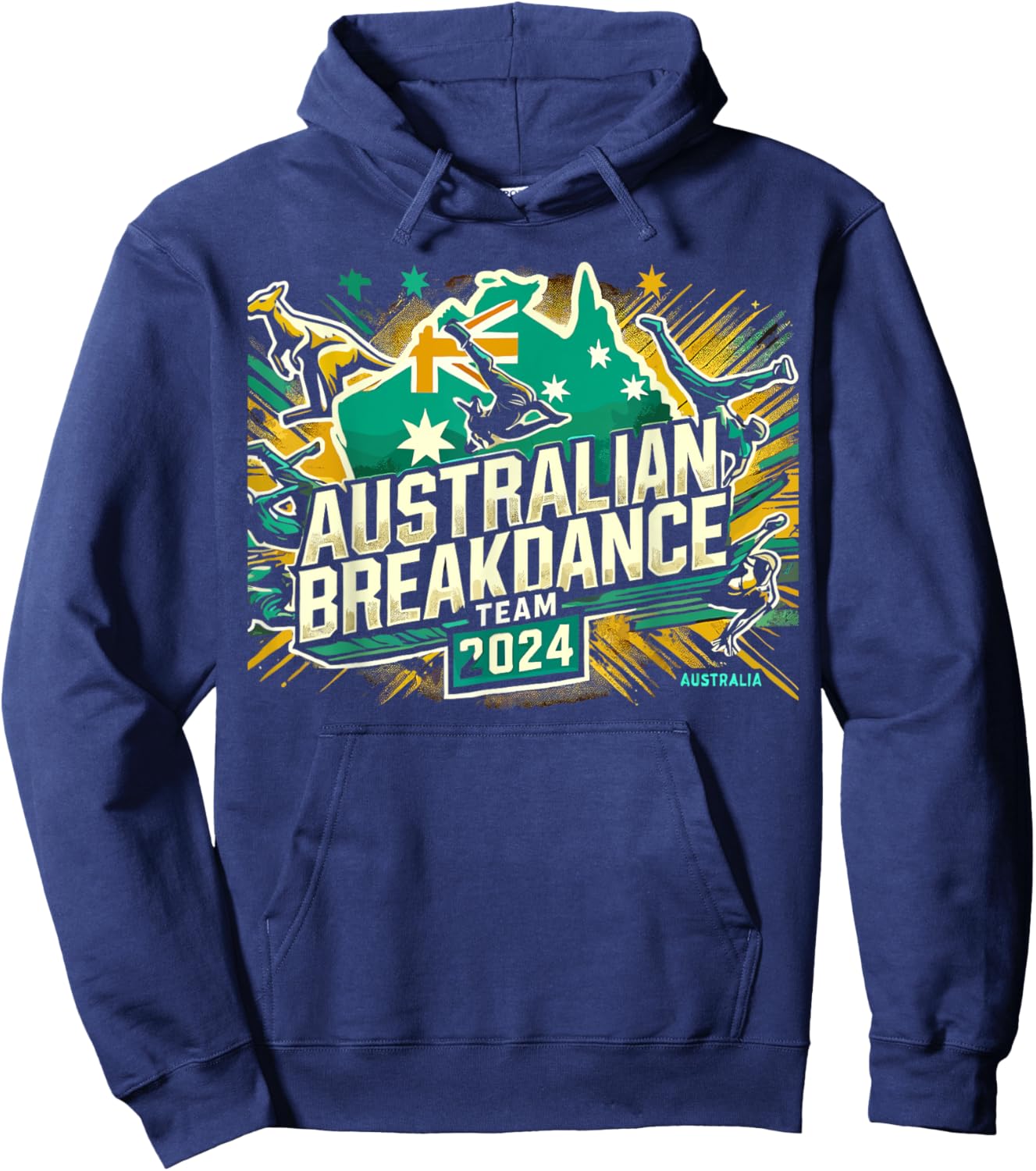 Australian Break Dancer Costume Austrailian Breakdancer Hoodie - Hoodie | Navy