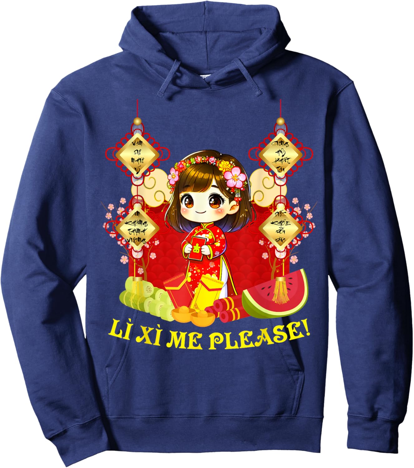 Li Xi Me Please Xuan At Ty Happy Tet Chuc Mung Nam Moi 2025 -Child Hoodie - Hoodie | Navy