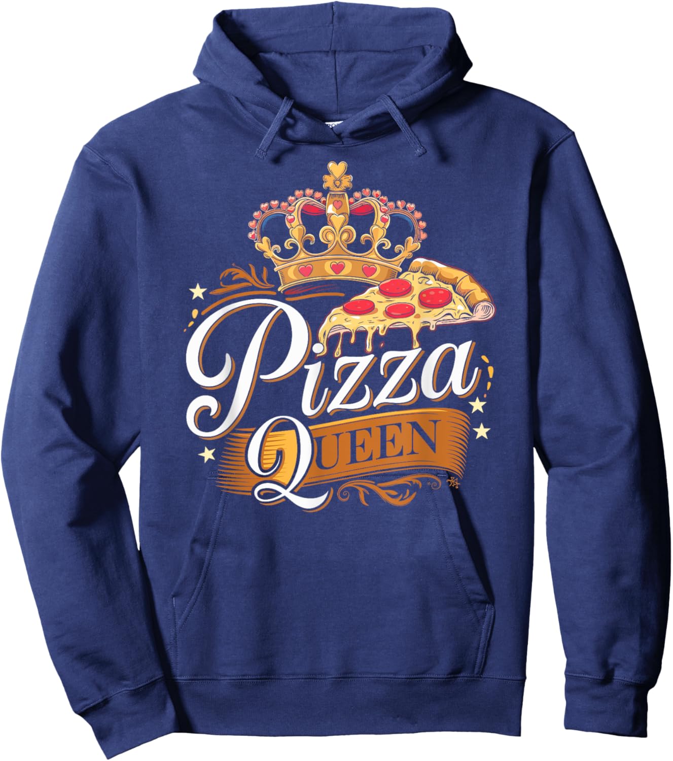 Pizza Queen Girl Loves Pizza Funny Pizza Lover Hoodie - Hoodie | Navy