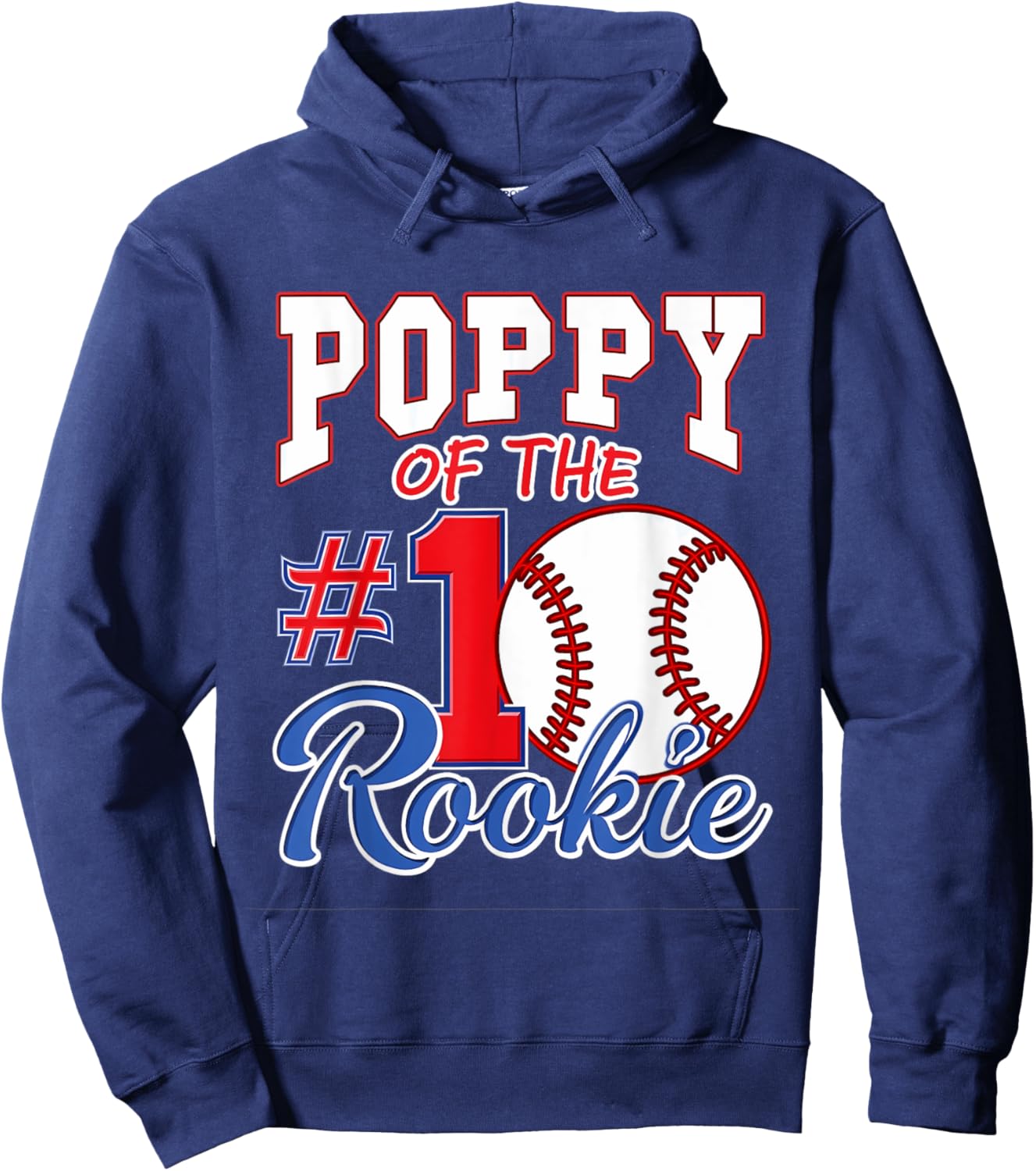Retro Grandpa Poppy Of The Number 1 Rookie Baseball Hoodie - Hoodie | Navy