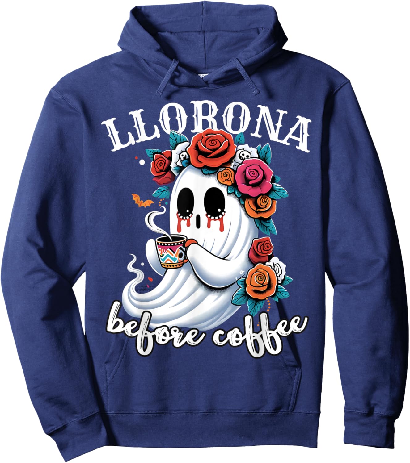Llorona Before Coffee Mexican Ghost Coffee Lover Halloween Hoodie - Hoodie | Navy