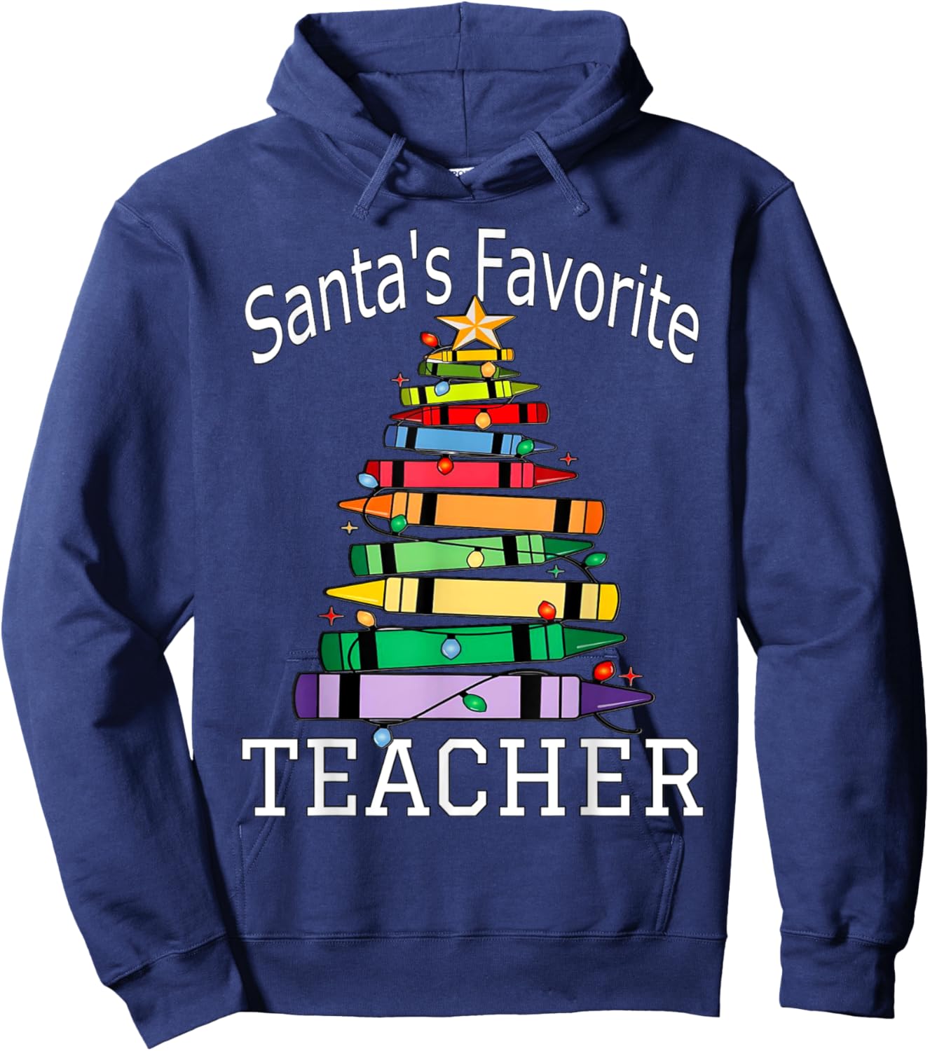 Santa's Favorite Teacher Gift For Christmas | Teachers Hoodie - Hoodie | Navy