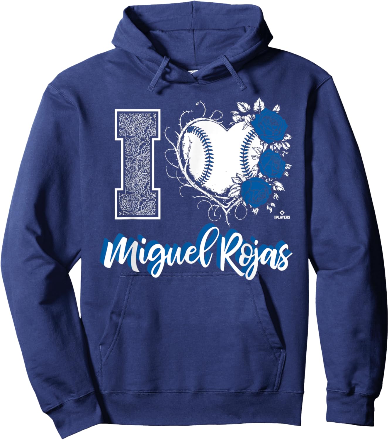 I Heart Baseball Stitch Miguel Rojas Los Angeles Baseball Hoodie - Hoodie | Navy