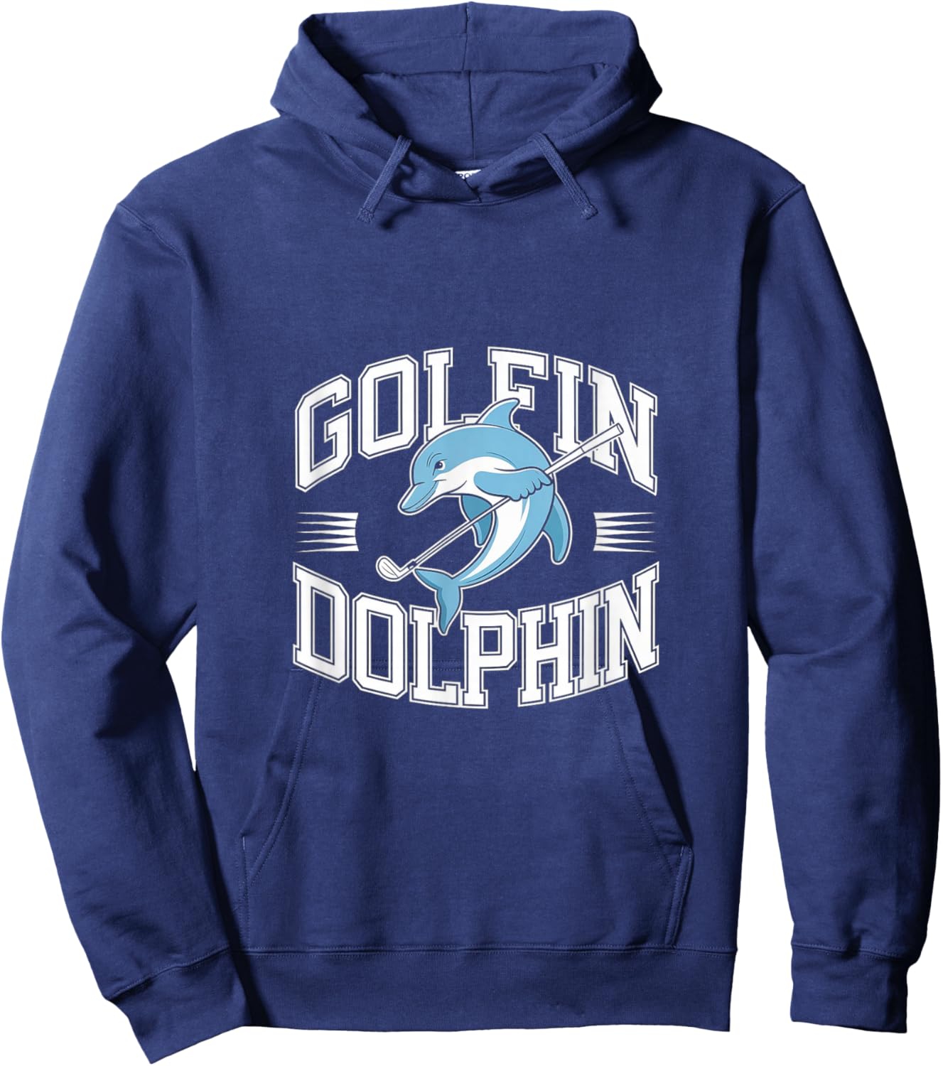 Golfin Dolphin - Funny Golfing Golfer Pun Hoodie - Hoodie | Navy