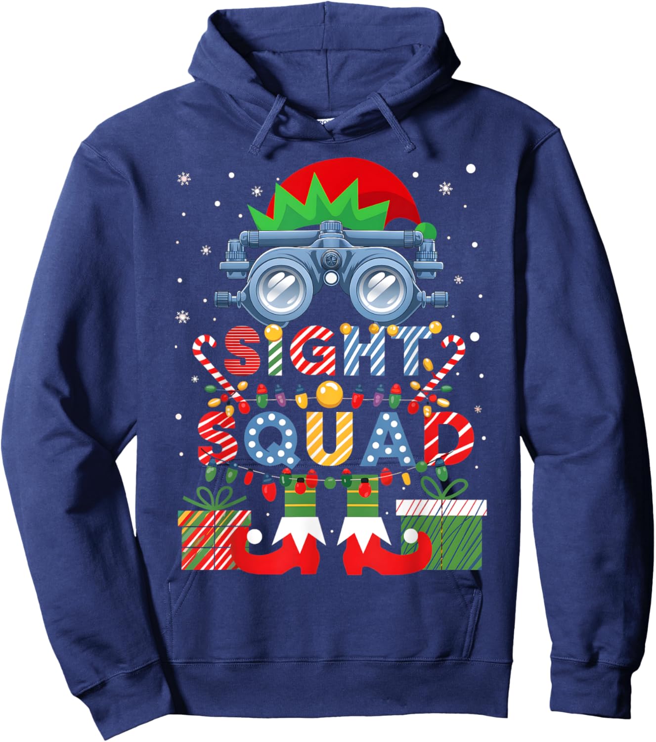 Sight Squad Christmas Optometrist Shirt Eye Doctor Optician Hoodie - Hoodie | Navy