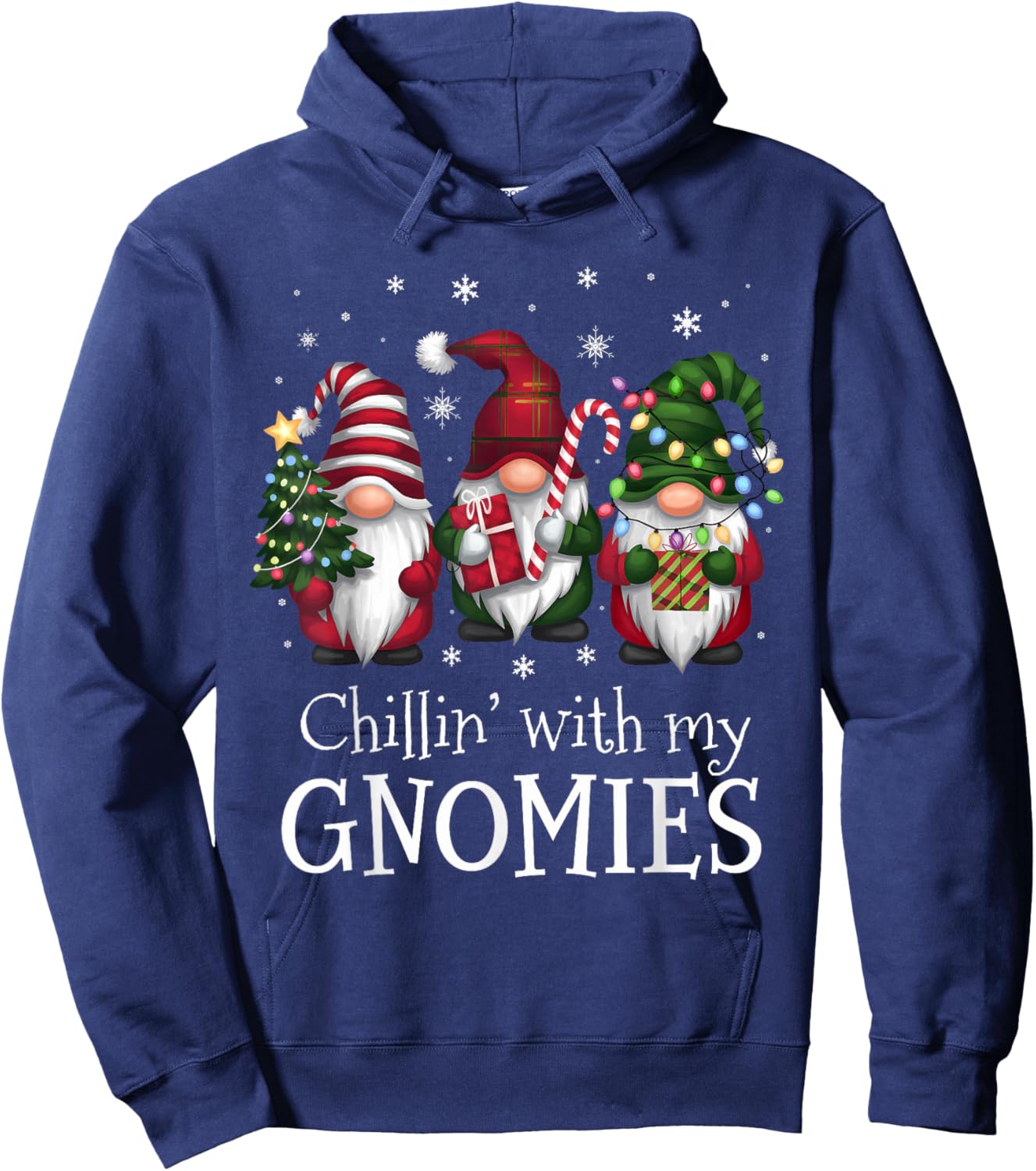 Chillin' With My Gnomies Family Christmas Gnome Xmas Holiday Hoodie - Hoodie | Navy