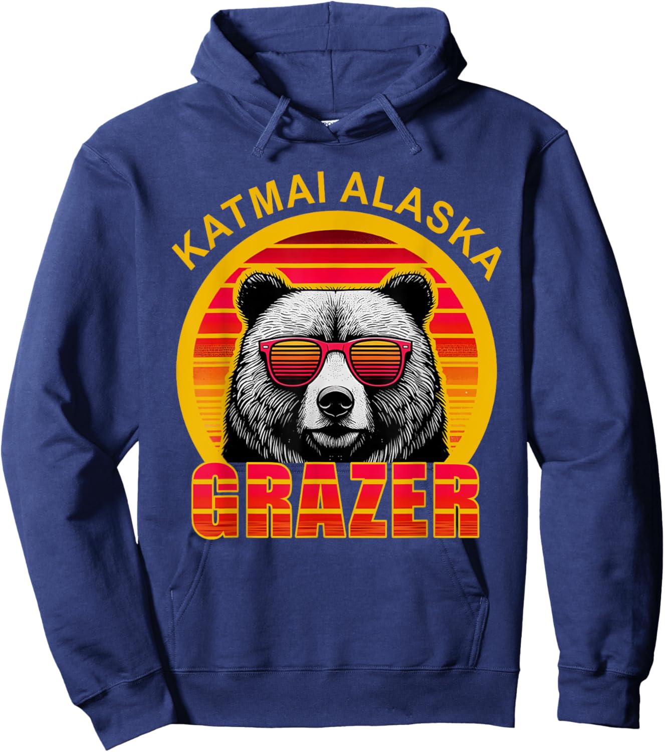 Katmai Alaska Grazer Vintage Fat Bear Week 2024 Hoodie - Hoodie | Navy