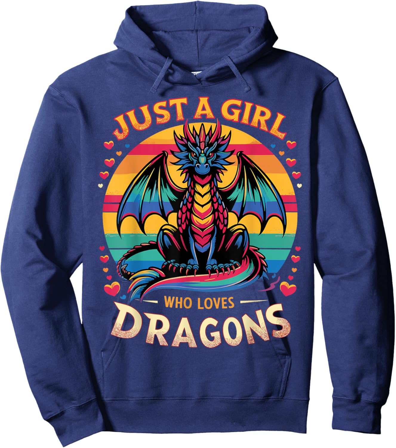 Just A Girl Who Loves Dragons Cute Dragon Hoodie - Hoodie | Navy