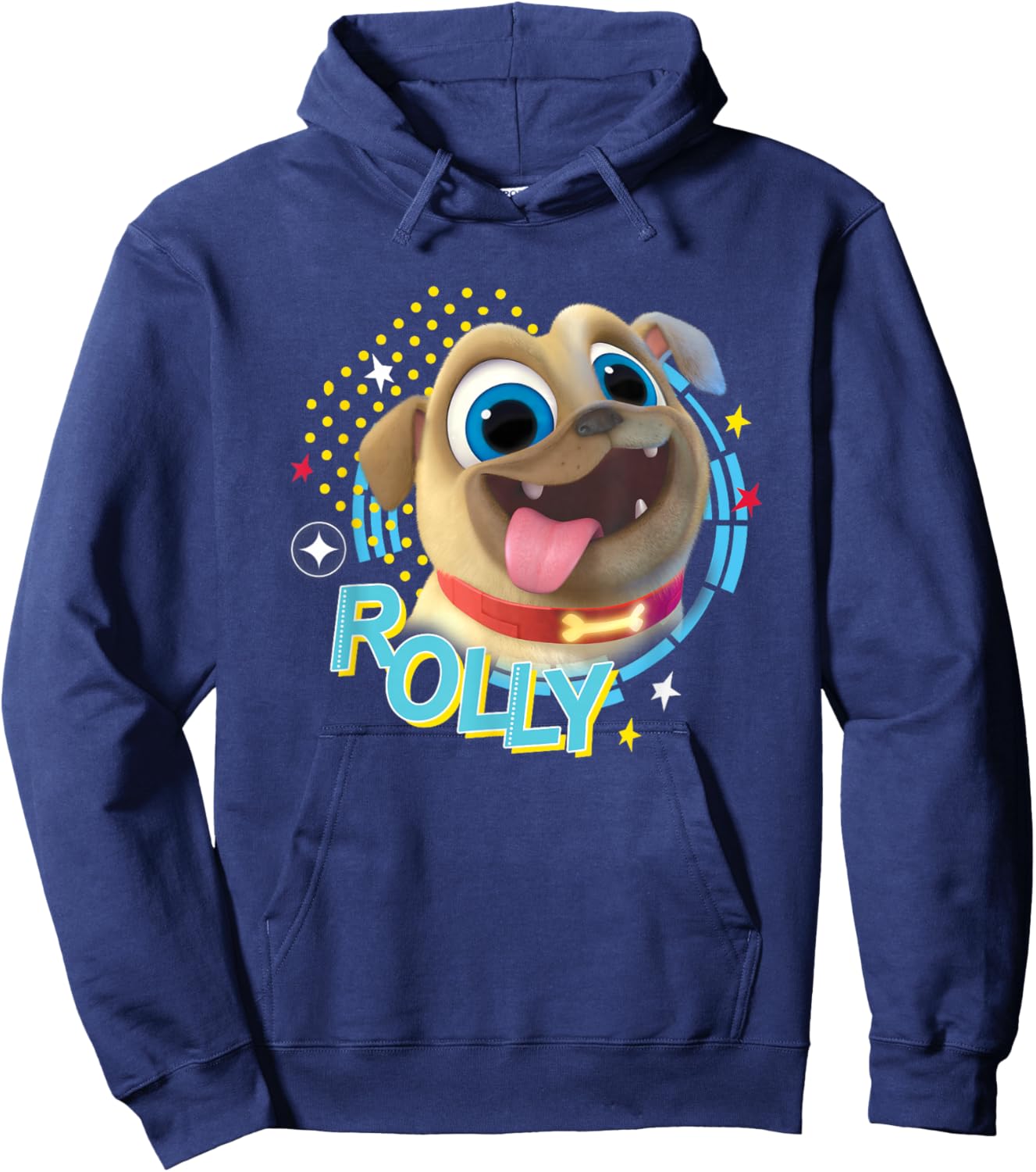 Disney Puppy Dog Pals Awesome Happy Rolly Big Chest Portrait Hoodie - Hoodie | Navy