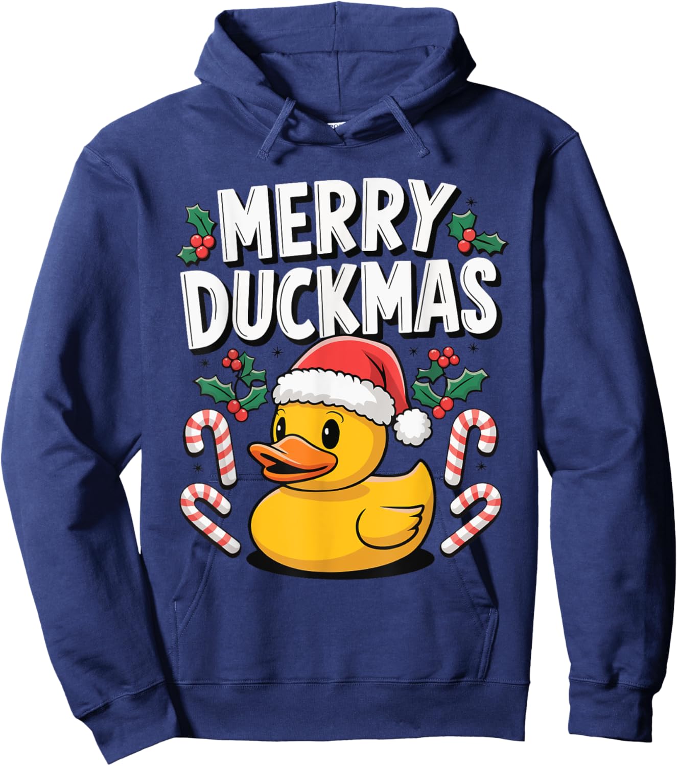 Merry Duckmas Christmas Rubber Duck Hoodie - Hoodie | Navy