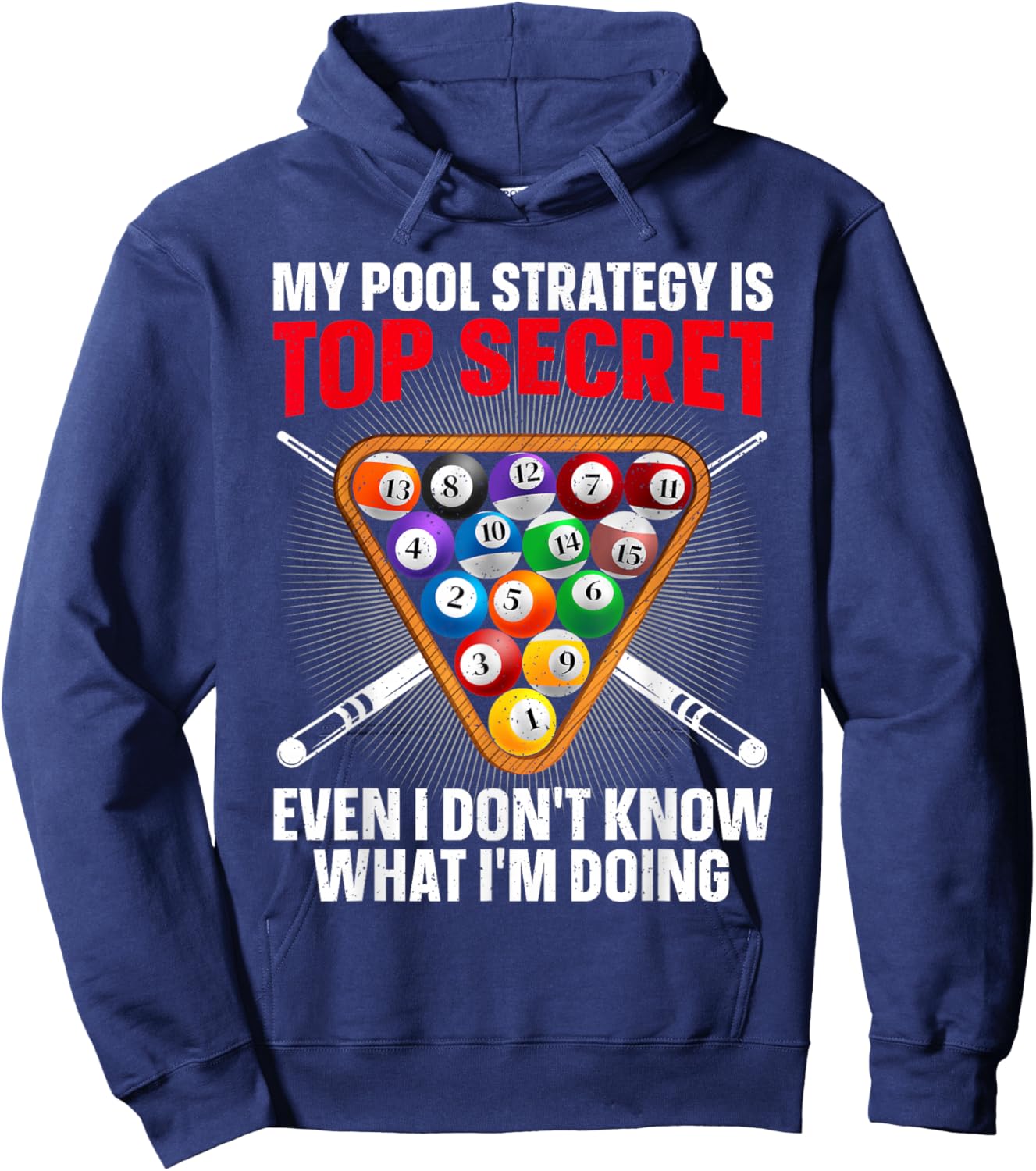 Funny Pool Player Design Women 8 Ball Billiard Lover Hoodie - Hoodie | Navy