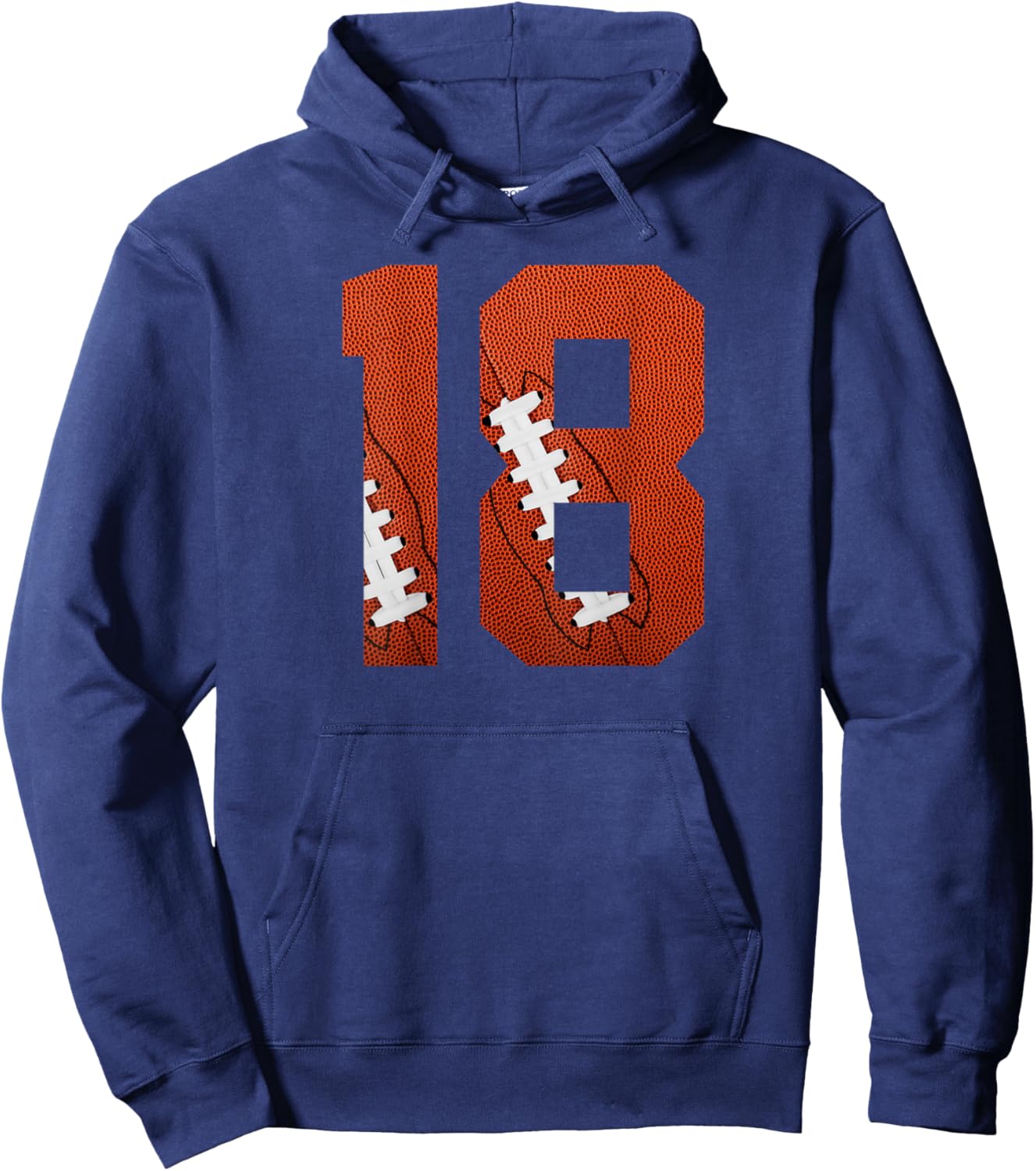 Number 18 BACKSIDE - American Football Jersey Numbered Hoodie - Hoodie | Navy