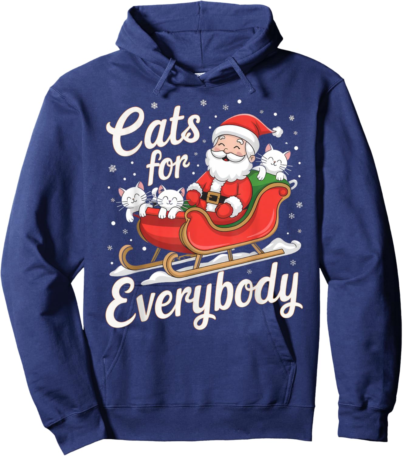 Cats for Everybody Christmas Shirt Funny Xmas Women Santa Hoodie - Hoodie | Navy