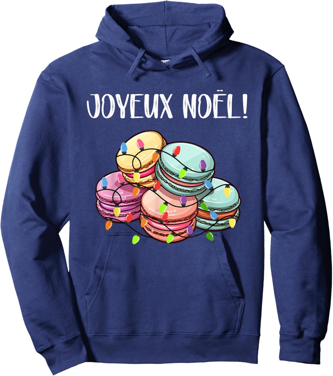 Merry Christmas in French / Macarons Joyeux Noel Hoodie - Hoodie | Navy