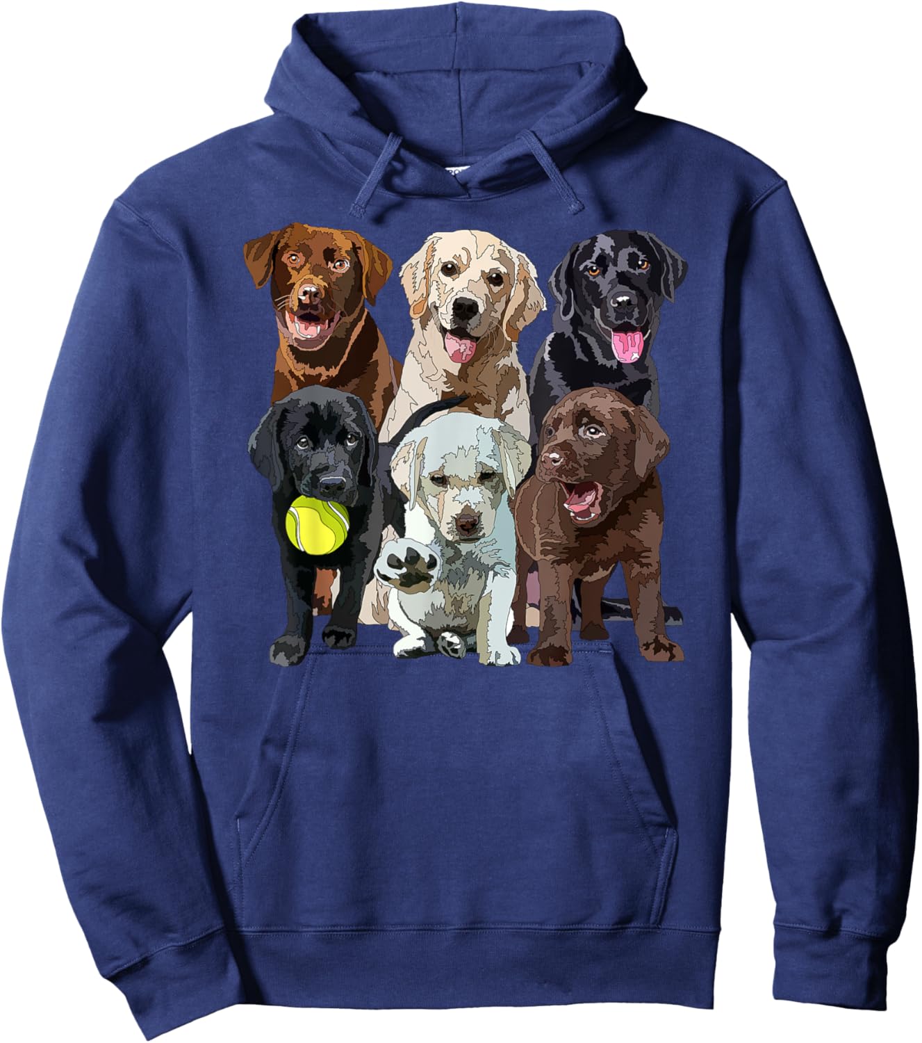 Labrador Retriever Lover Black Chocolate Yellow Lab Mom Dad Hoodie - Hoodie | Navy