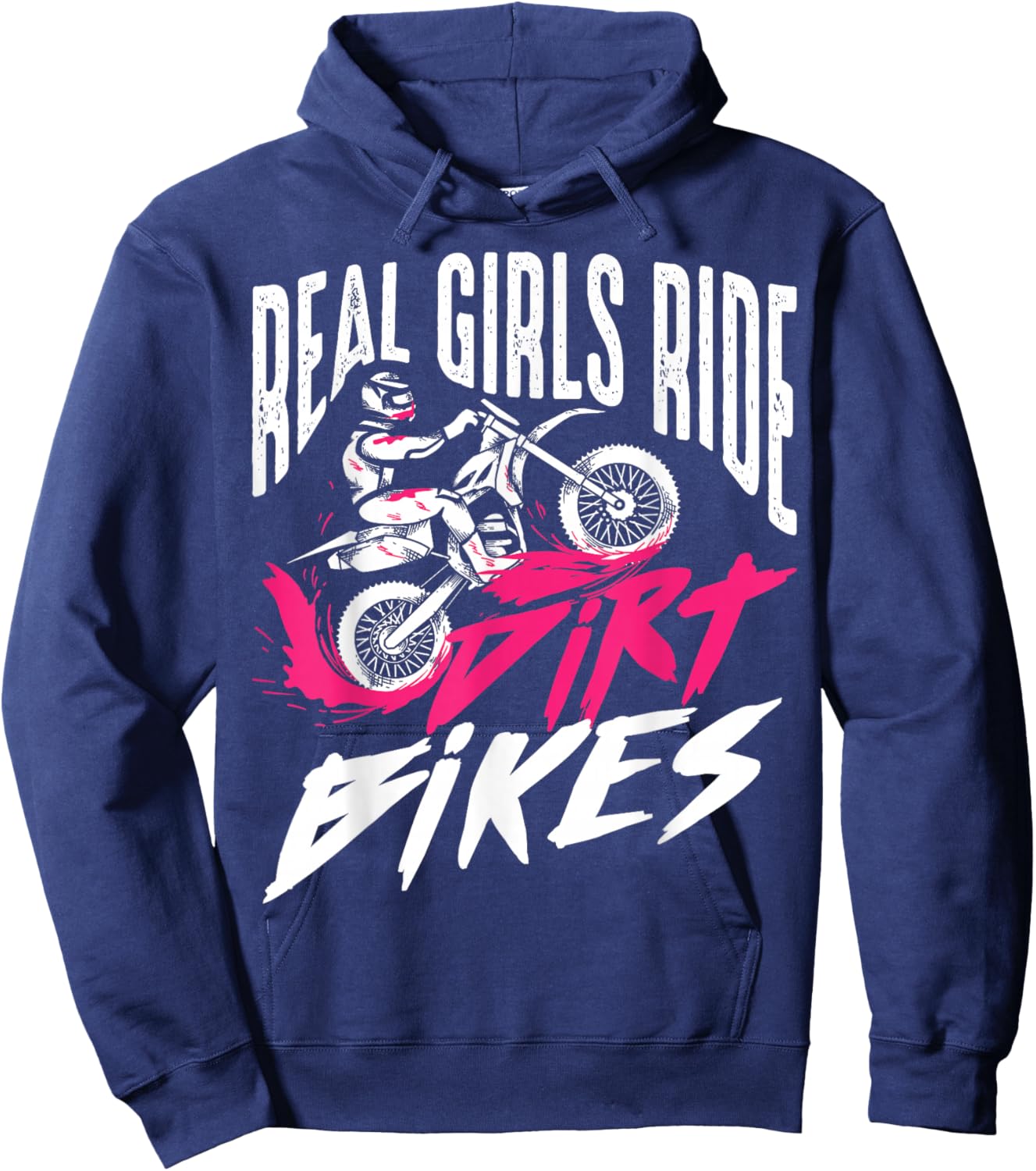 Cool Dirt Bike Art Girls Motocross Racing Dirtbike Hoodie - Hoodie | Navy
