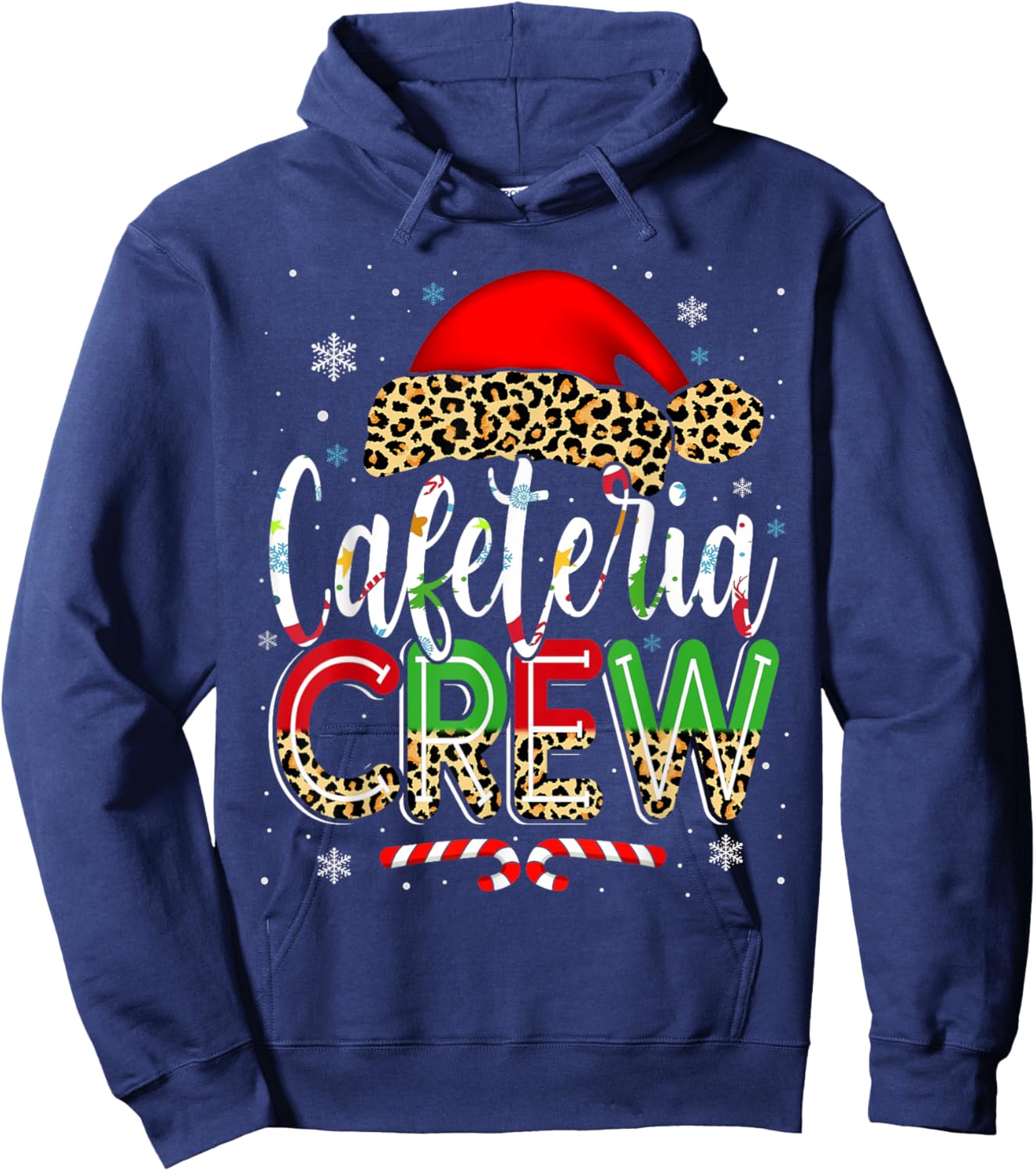Cafeteria Crew Christmas Lunch Lady Xmas Ugly Sweater Hoodie - Hoodie | Navy