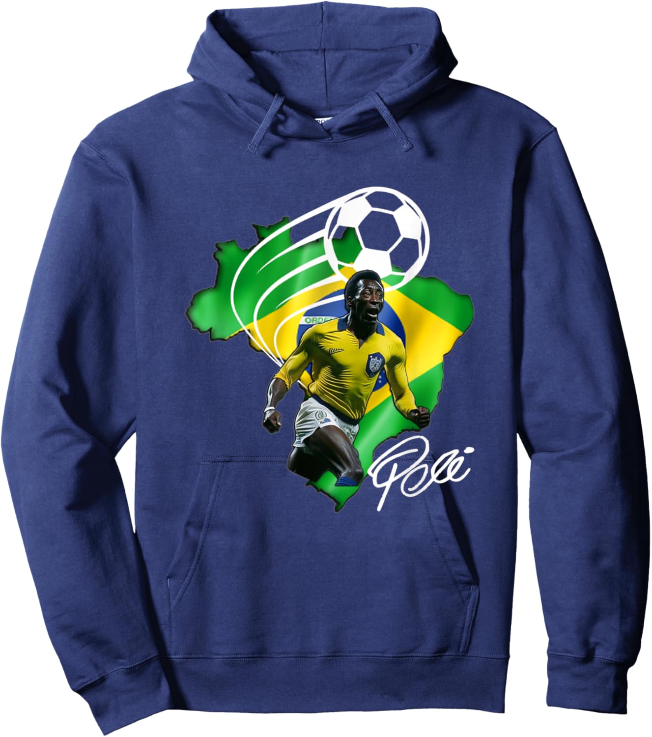 Pele_Brasil_005 Hoodie - Hoodie | Navy