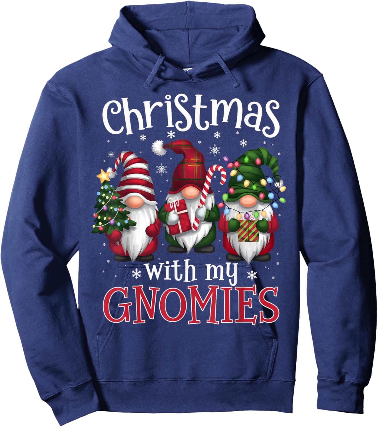 Gnome Family Christmas Matching Men Women Kids Black Christmas Gnomes Hoodie - Hoodie | Navy