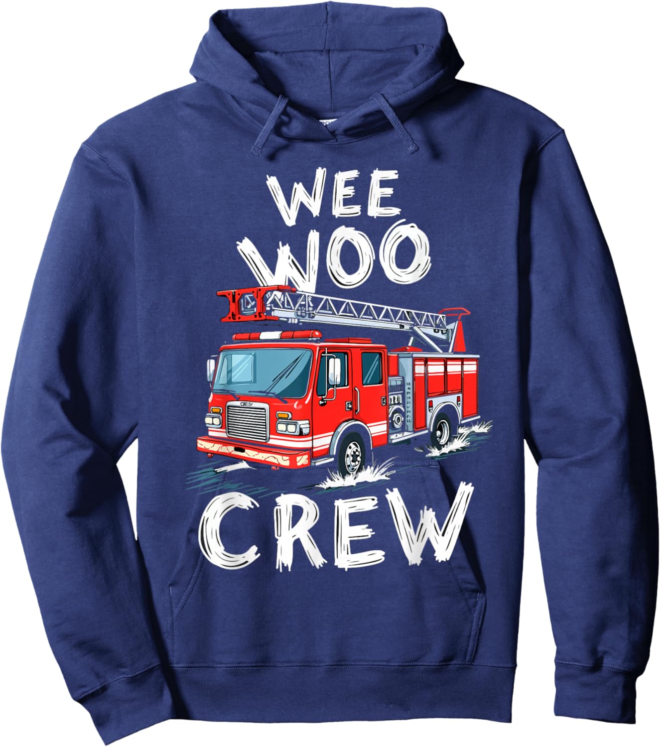 Funny Fire Truck Wee Woo Crew Firetruck Lover Men Women Kids Hoodie - Hoodie | Navy