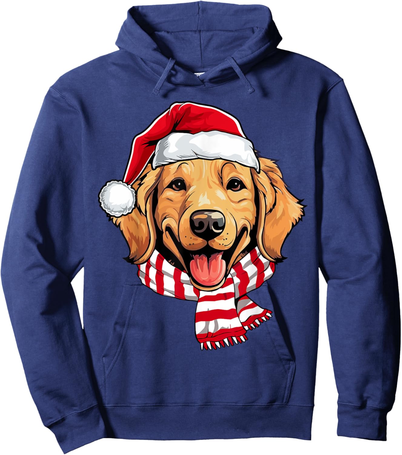 Santa Golden Retriever Christmas Dog Lover Men Women Kids Hoodie - Hoodie | Navy