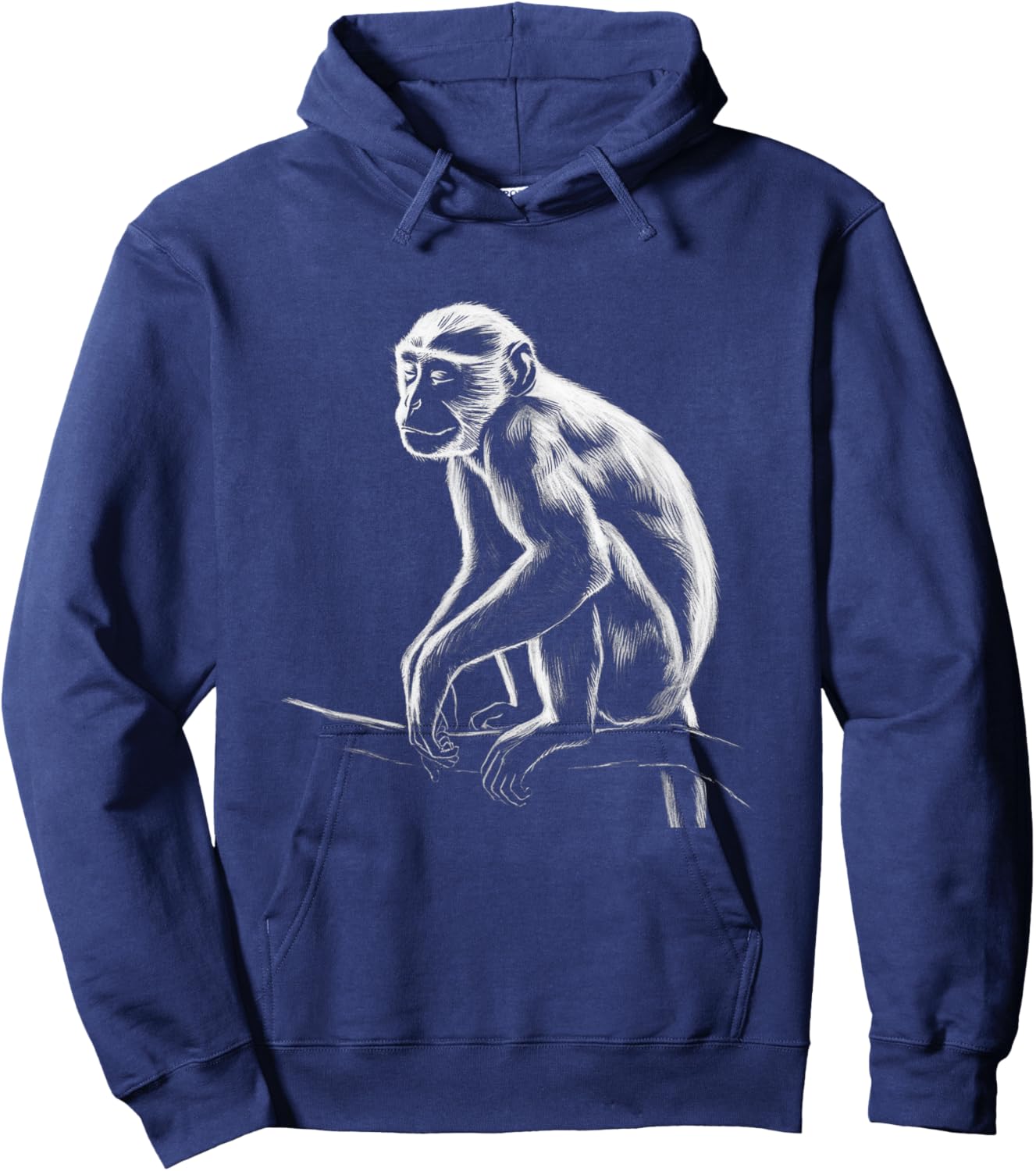 Monkey Drawing Art Graphic Hoodie - Hoodie | Navy