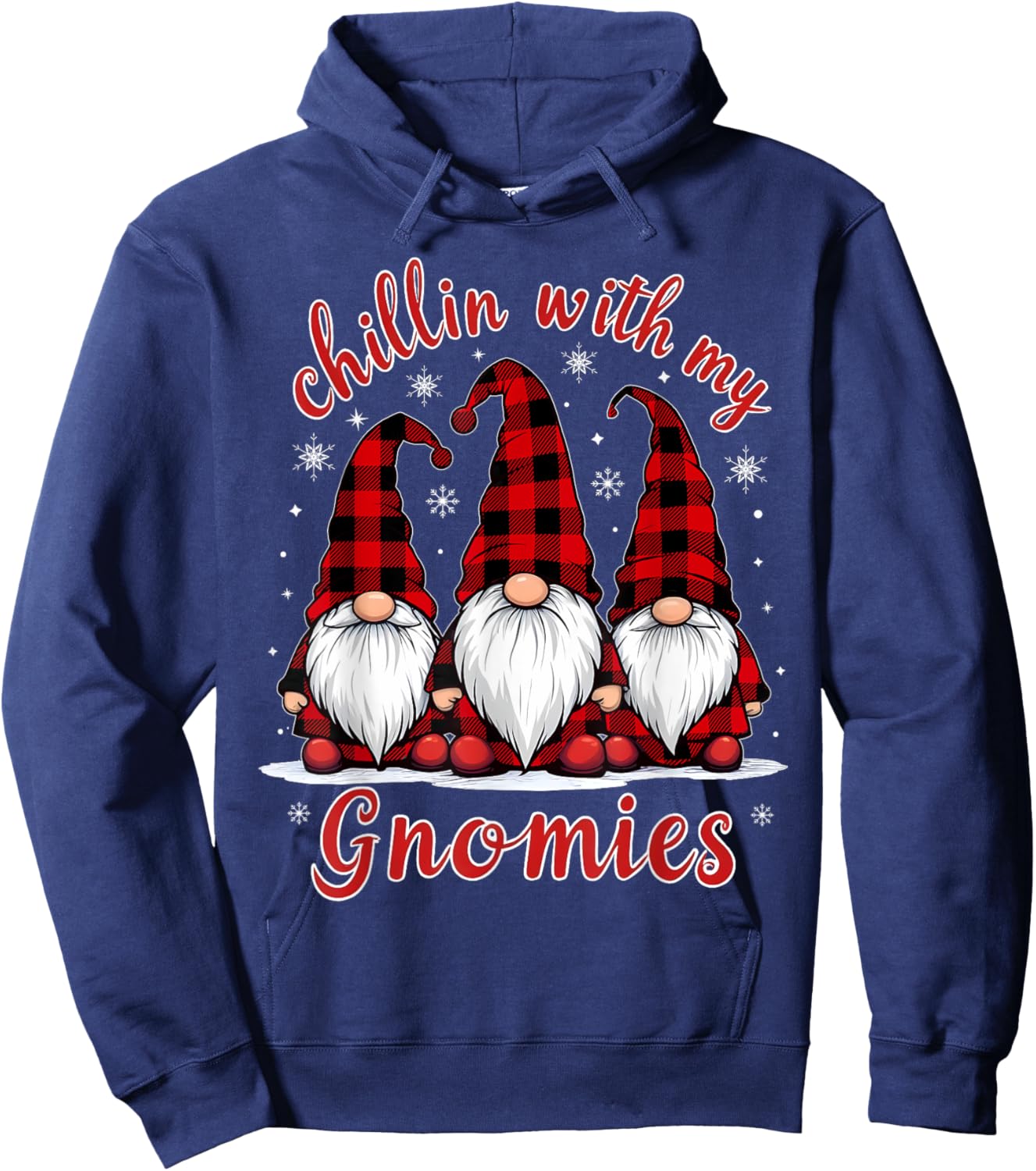 Chillin' With My Gnomies Family Christmas Gnome Xmas Holiday Hoodie - Hoodie | Navy