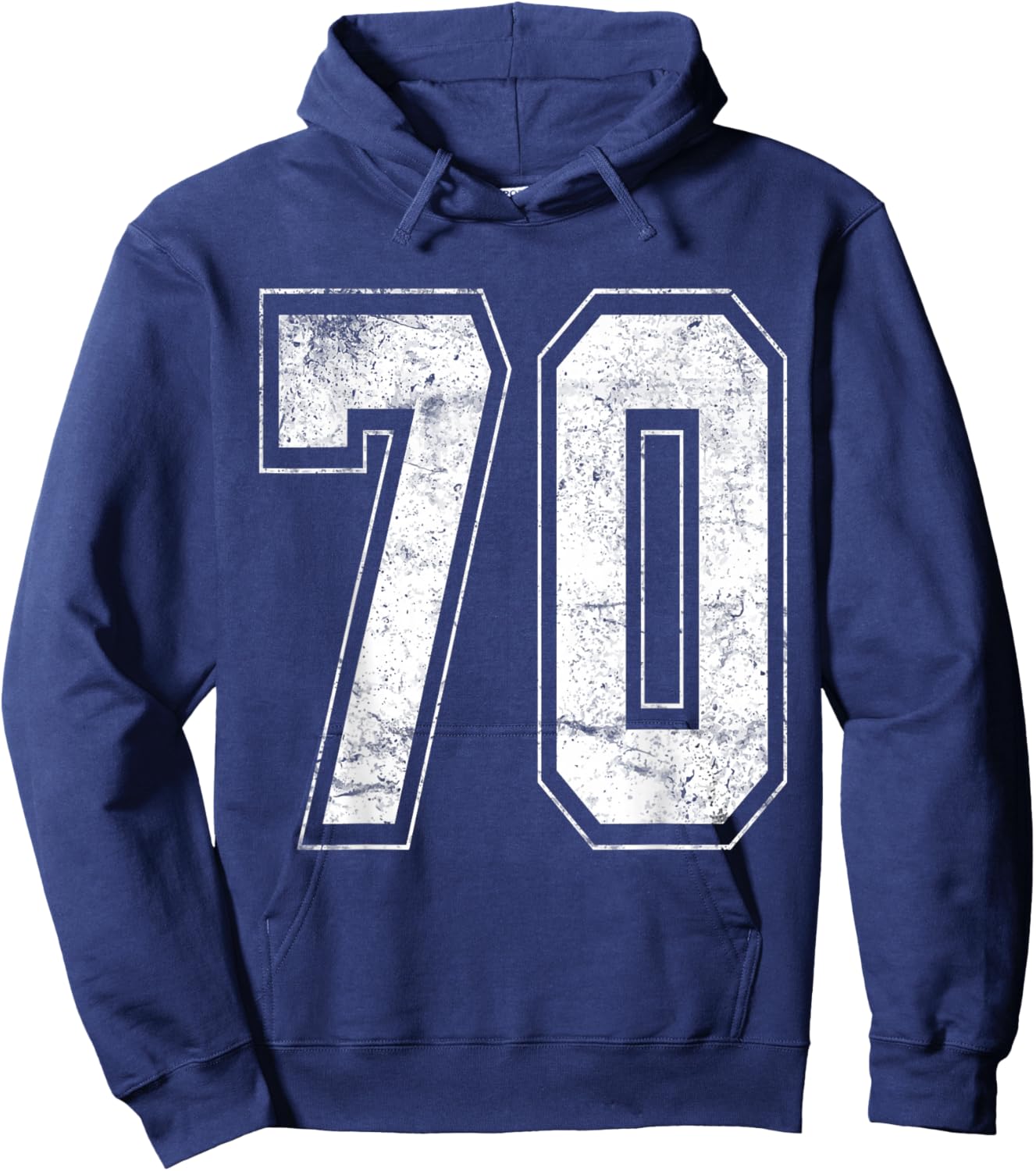 Jersey Uniform Number #70 Athletic Style Sports Graphic Hoodie - Hoodie | Navy