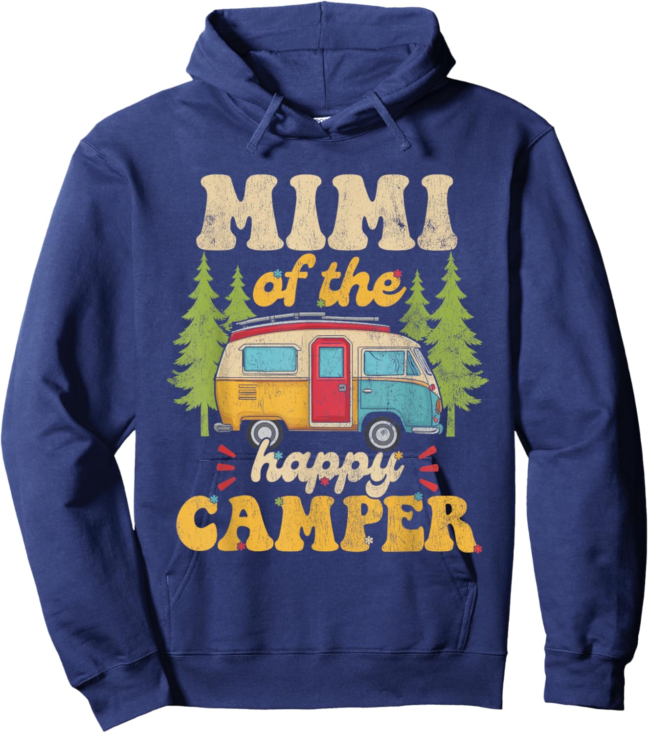 Mimi of Happy Camper 1st Birthday Party Retro Mimi Hoodie - Hoodie | Navy