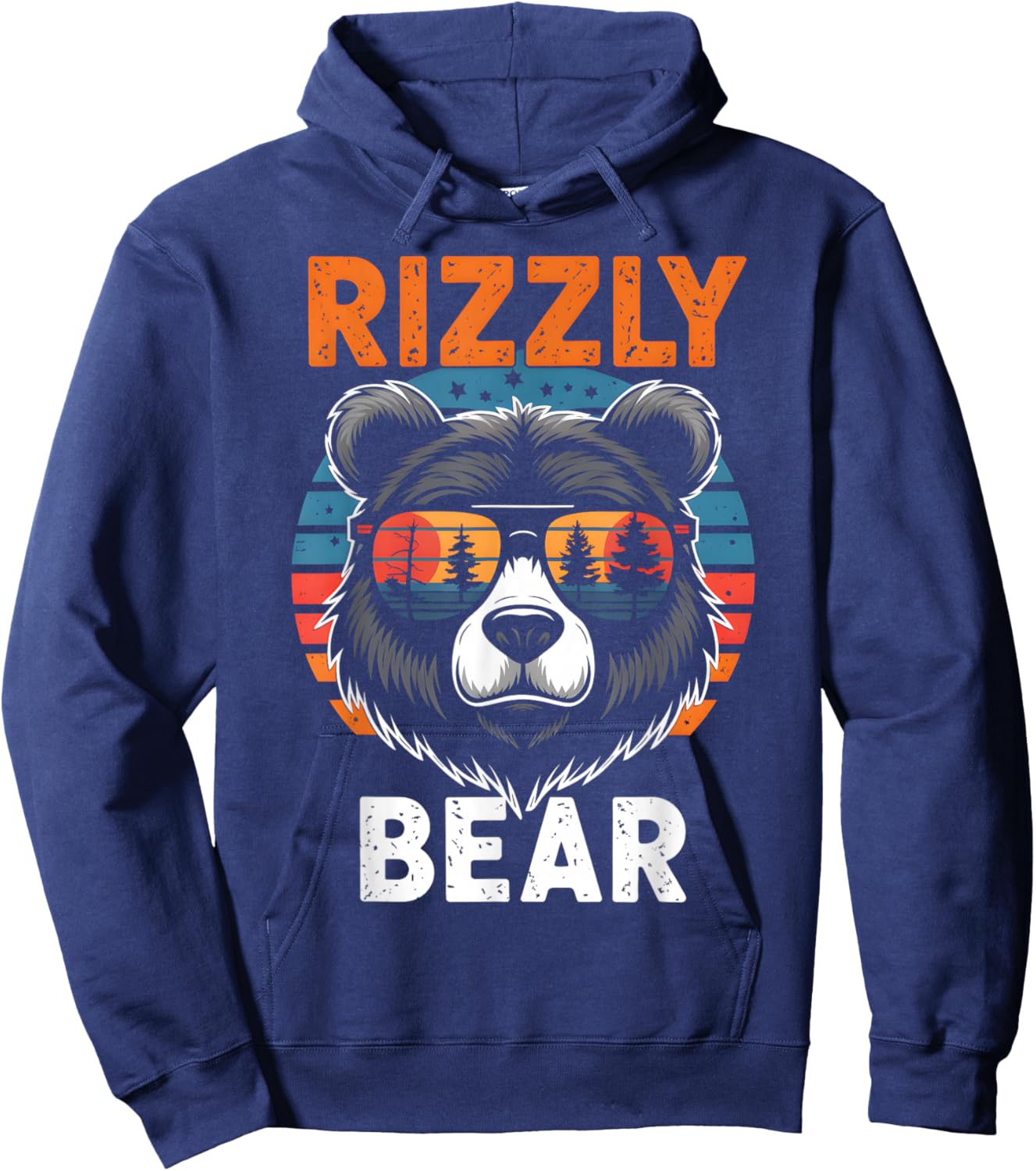Rizzly Bear Funny Gen Alpha Viral Influencer Slang Hoodie - Hoodie | Navy