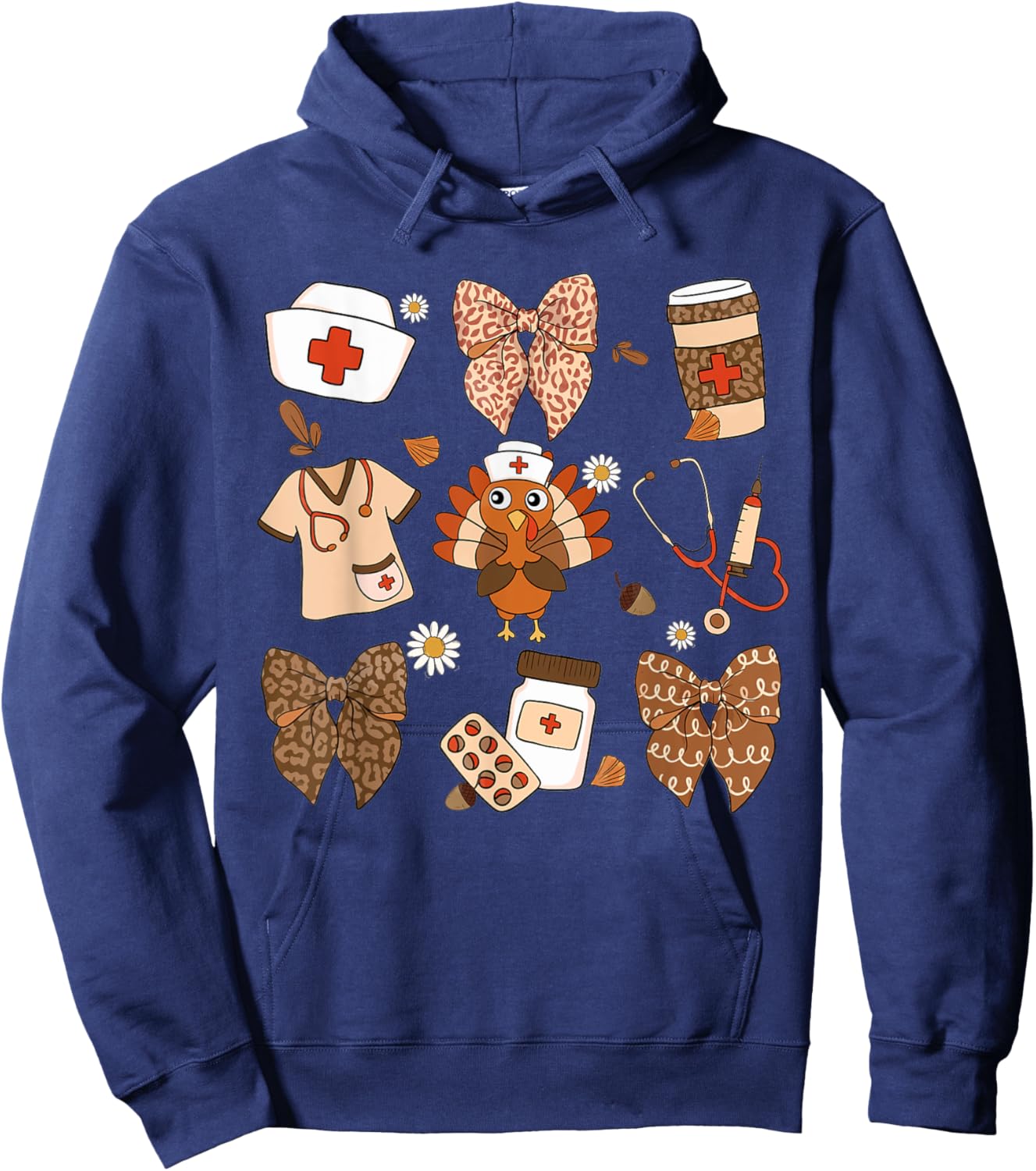 Nurse Thanksgiving RN CNA Emergency Department Medical Team Hoodie - Hoodie | Navy