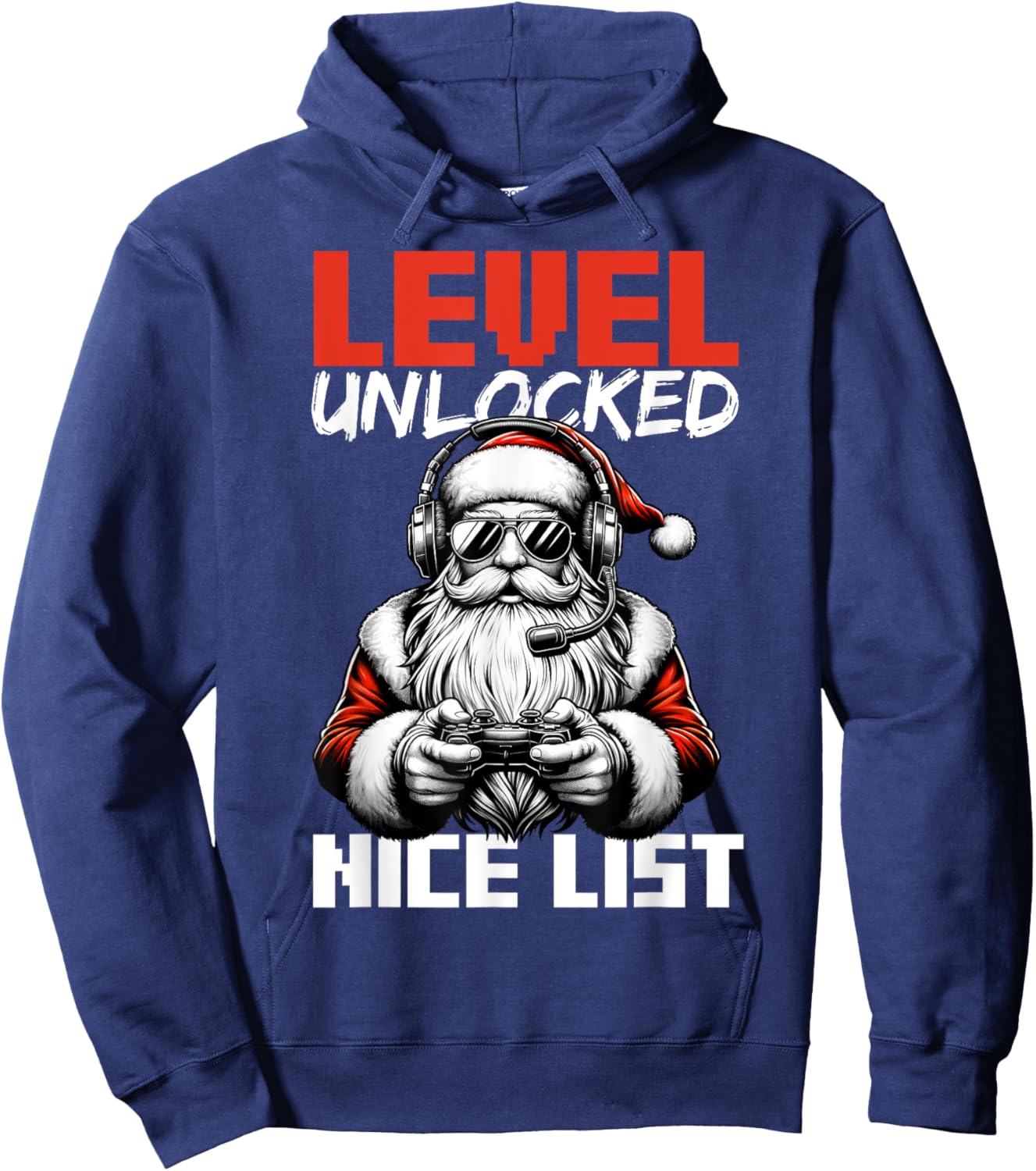 Christmas Gamer Boys Nice List Video Game Santa Xmas Hoodie - Hoodie | Navy