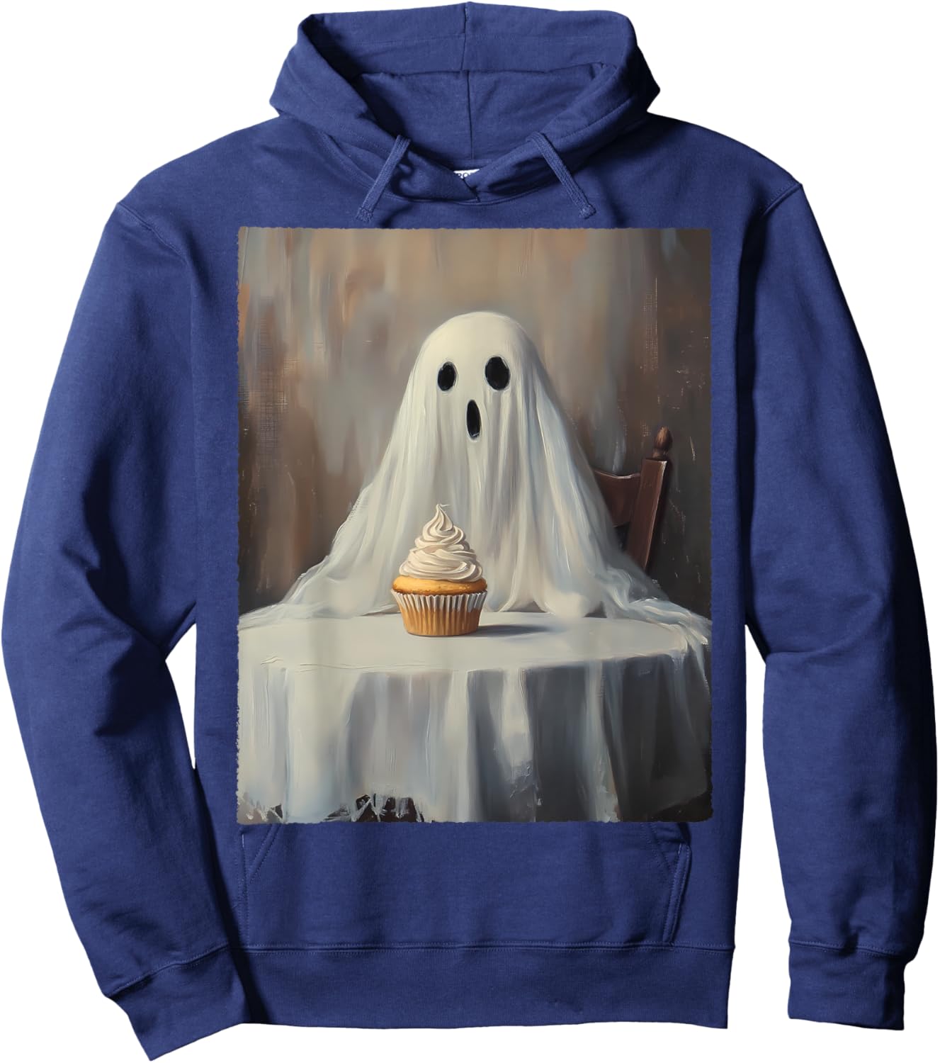 Halloween Costume Spooky Ghost Eating Cupcake Funny Cake Hoodie - Hoodie | Navy
