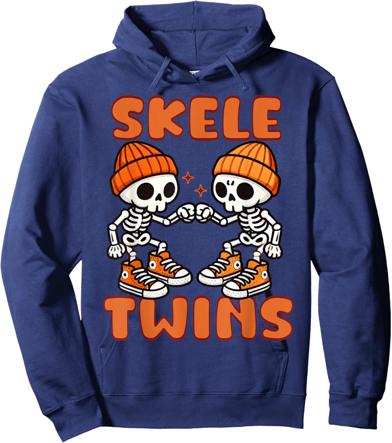 Twin Boys Twinning Halloween Best Friend Matching Skeleton Hoodie - Hoodie | Navy
