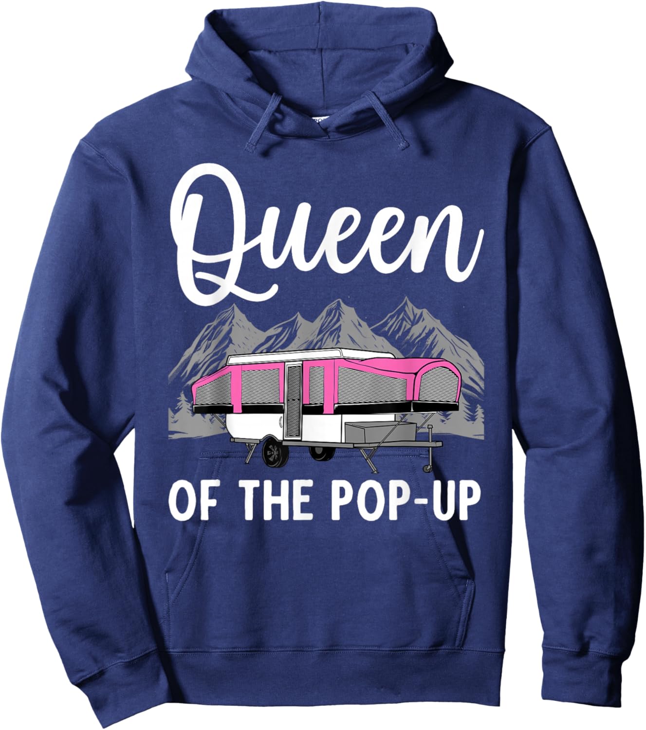 Pop Up Camper Art Girls Pop Up Trailer Camping Hoodie - Hoodie | Navy