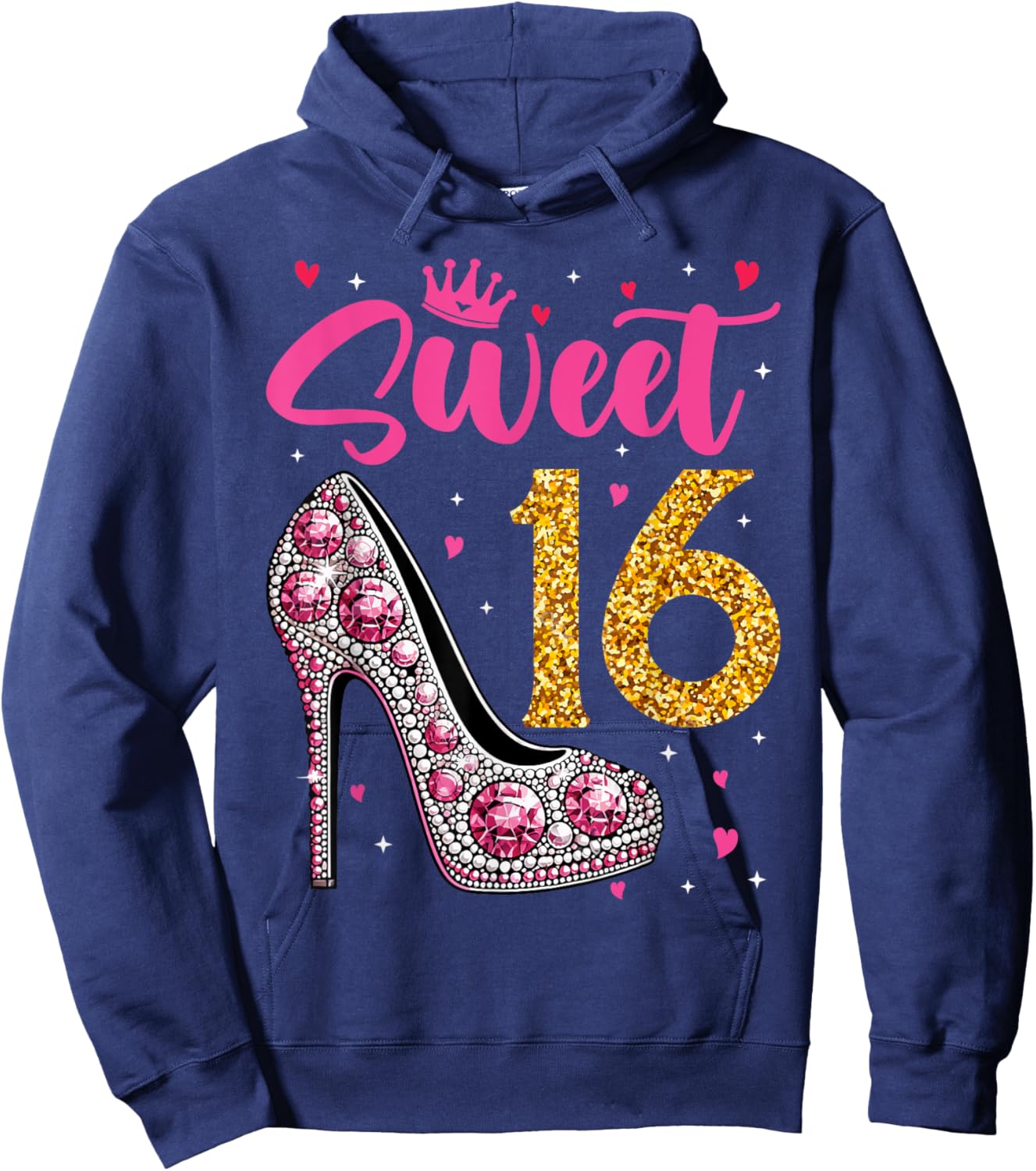 Sweet 16 Design I Rose Balloon Decoration Birthday Outfit Hoodie - Hoodie | Navy