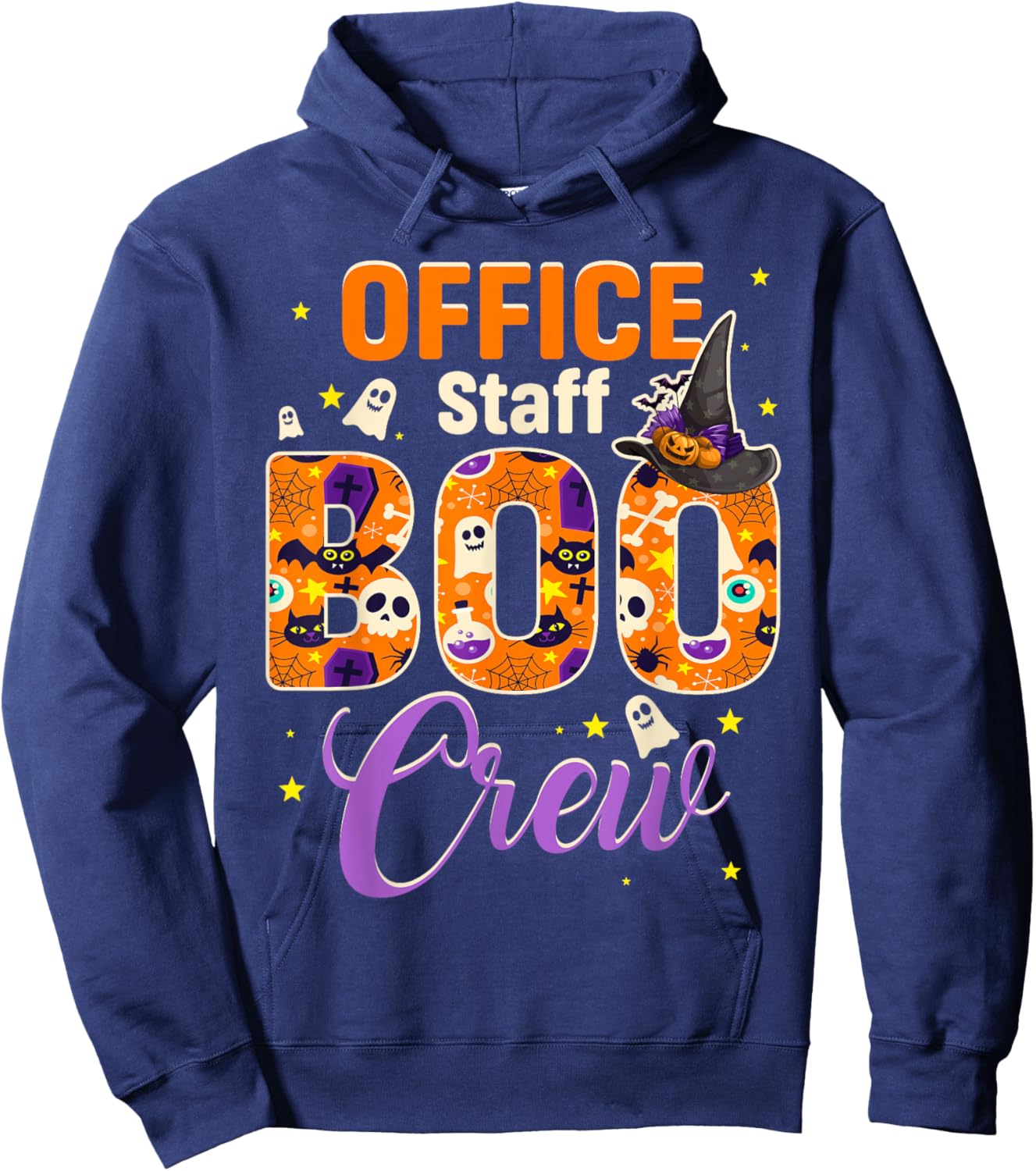 Office Staff Boo Crew Funny Halloween Matching Costume Hoodie - Hoodie | Navy