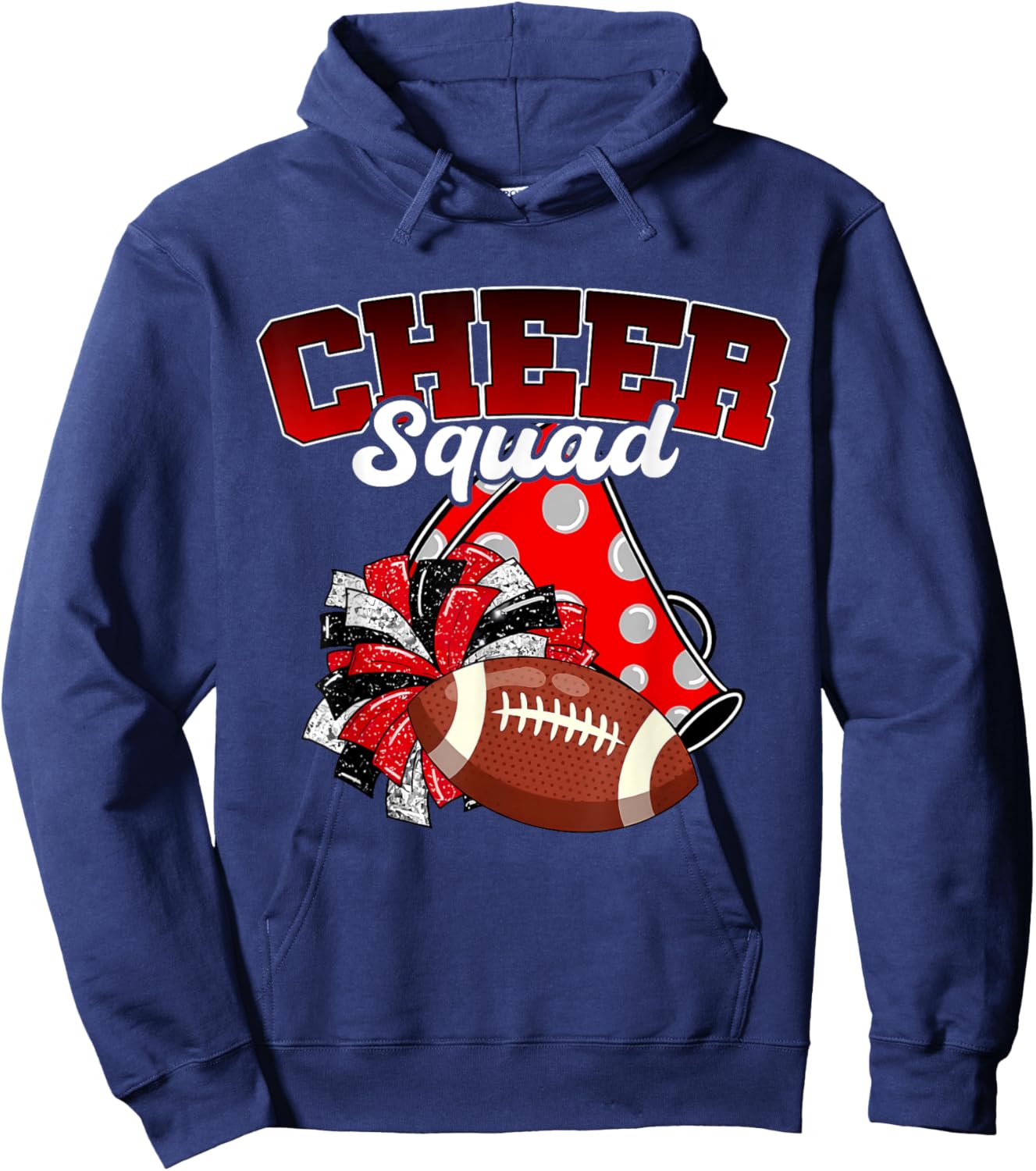 Cheer Squad Funny Shirt Cheerleader Cheerleading Red Women Hoodie - Hoodie | Navy