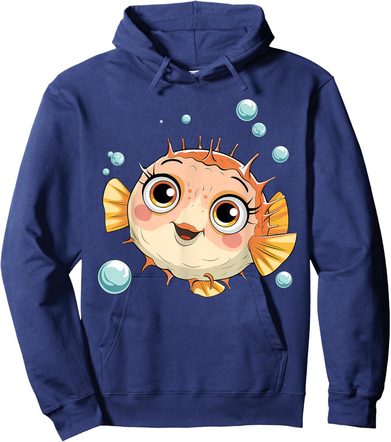 Puffer Fish Blowfish Bubbles Hoodie - Hoodie | Navy