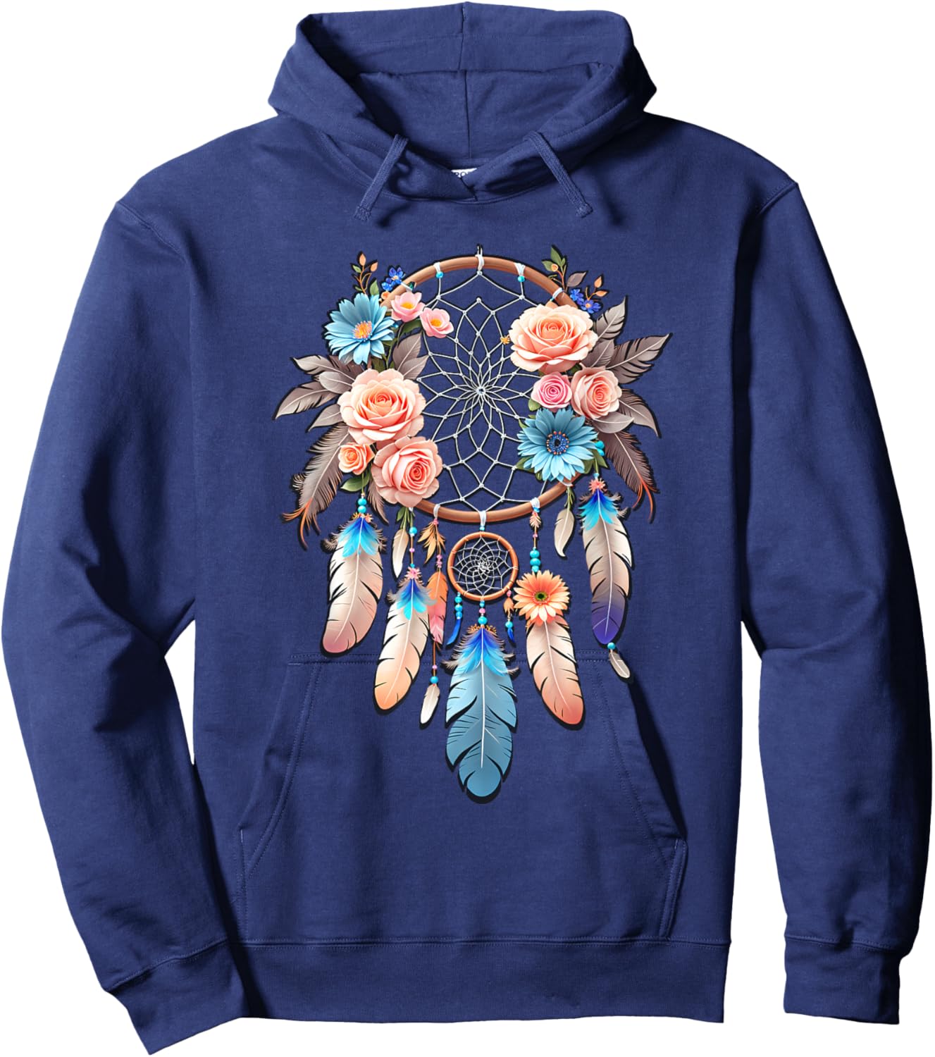 Boho Dream Catcher Native American Indian Indigenous Women Hoodie - Hoodie | Navy