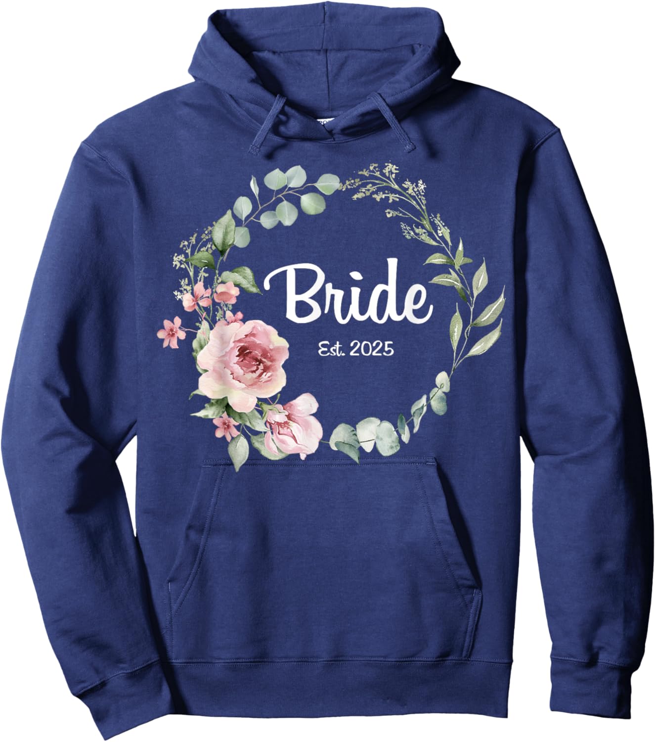 Bride Est. 2025 Bridal Wedding Matching Gifts Woman Hoodie - Hoodie | Navy