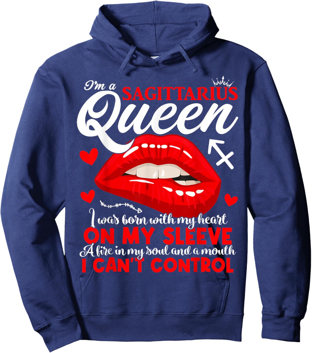 Sagittarius Queen Zodiac Sign Women Girls Lady Birthday Hoodie - Hoodie | Navy