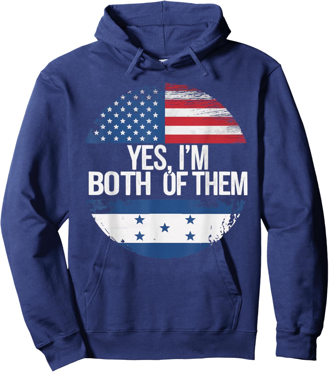Half American Half Honduran USA Flag Honduras America Hoodie - Hoodie | Navy
