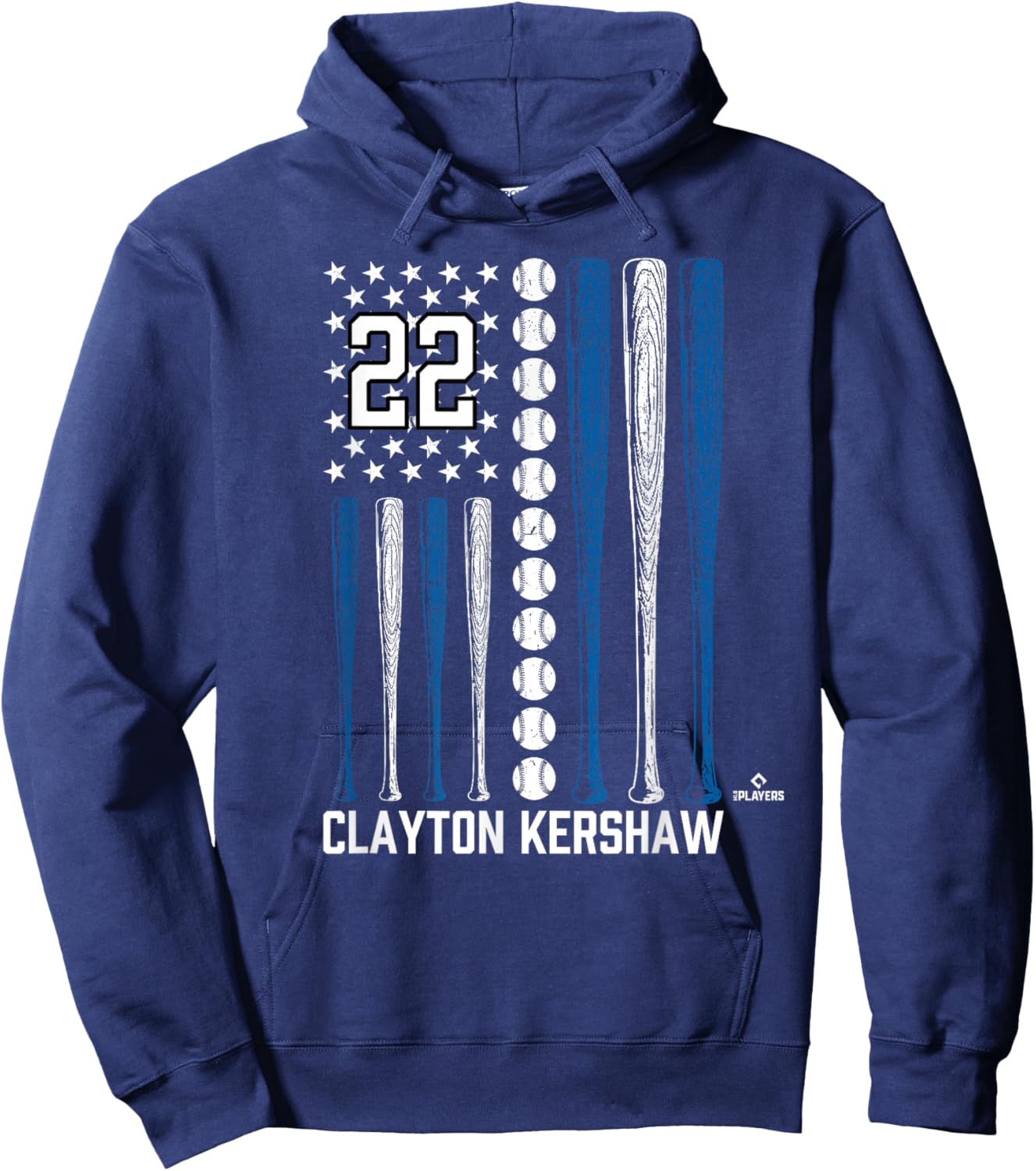 Baseball American Flag Clayton Kershaw Los Angeles Baseball Hoodie - Hoodie | Navy