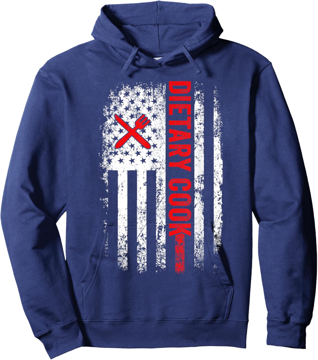Dietary Cook Appreciation Week Healthcare US American Flag Hoodie - Hoodie | Navy