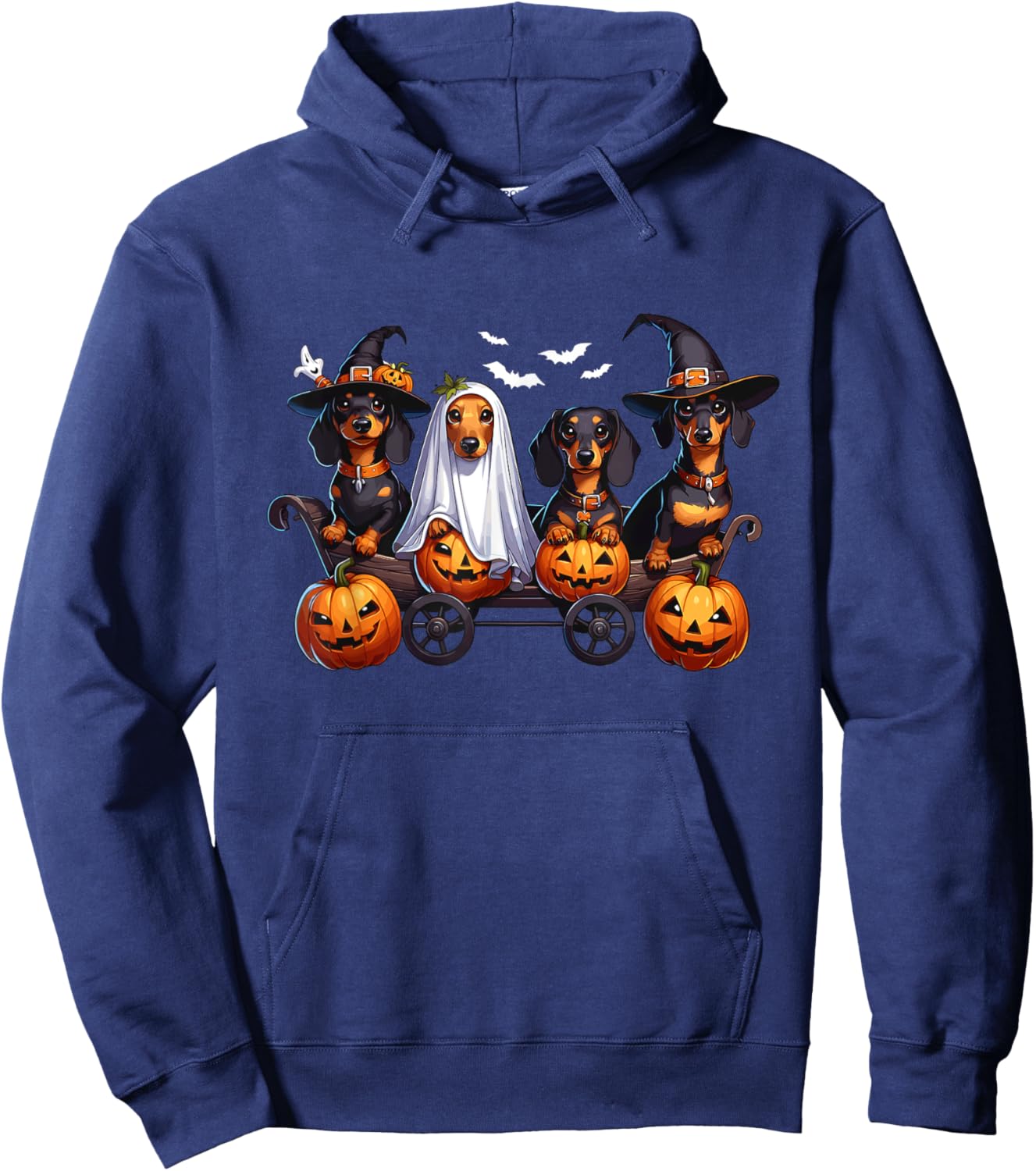 Dachshund Happy Halloweiner Funny Halloween Dogs Lover Hoodie - Hoodie | Navy