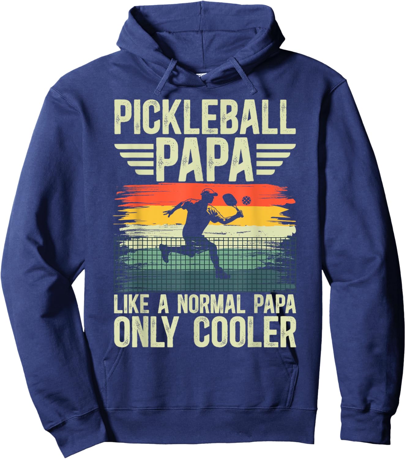 Cool Pickleball Papa Pickleball Player Papa Grandpa Hoodie - Hoodie | Navy